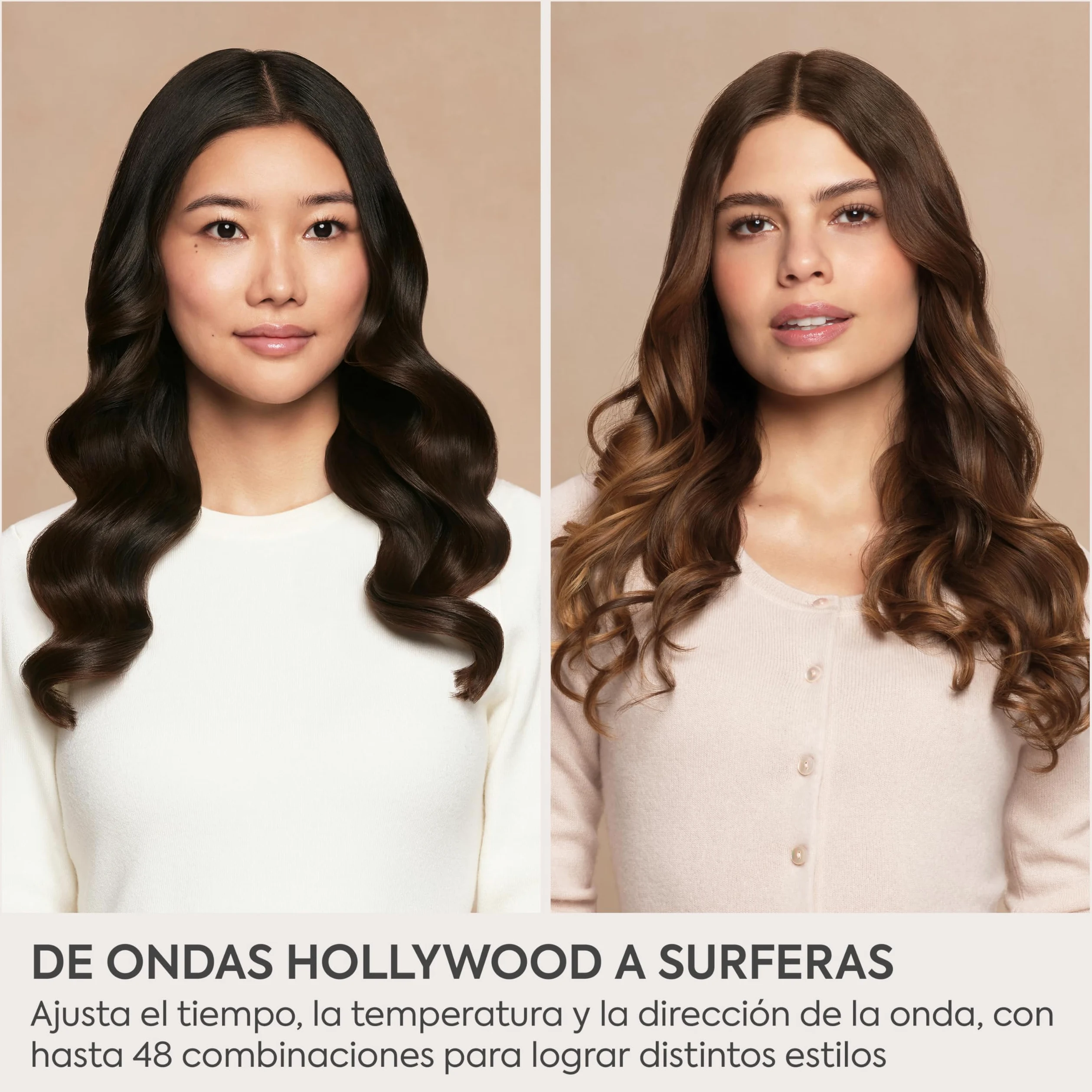 BaByliss Style Secret Air Moldeador Automático – Tenacilla 25 mm, Opción calor o aire, 48 opciones de peinados (rizos, ondas o movimiento), Cabello corto y largo, Rizador fácil de usar, C6686E