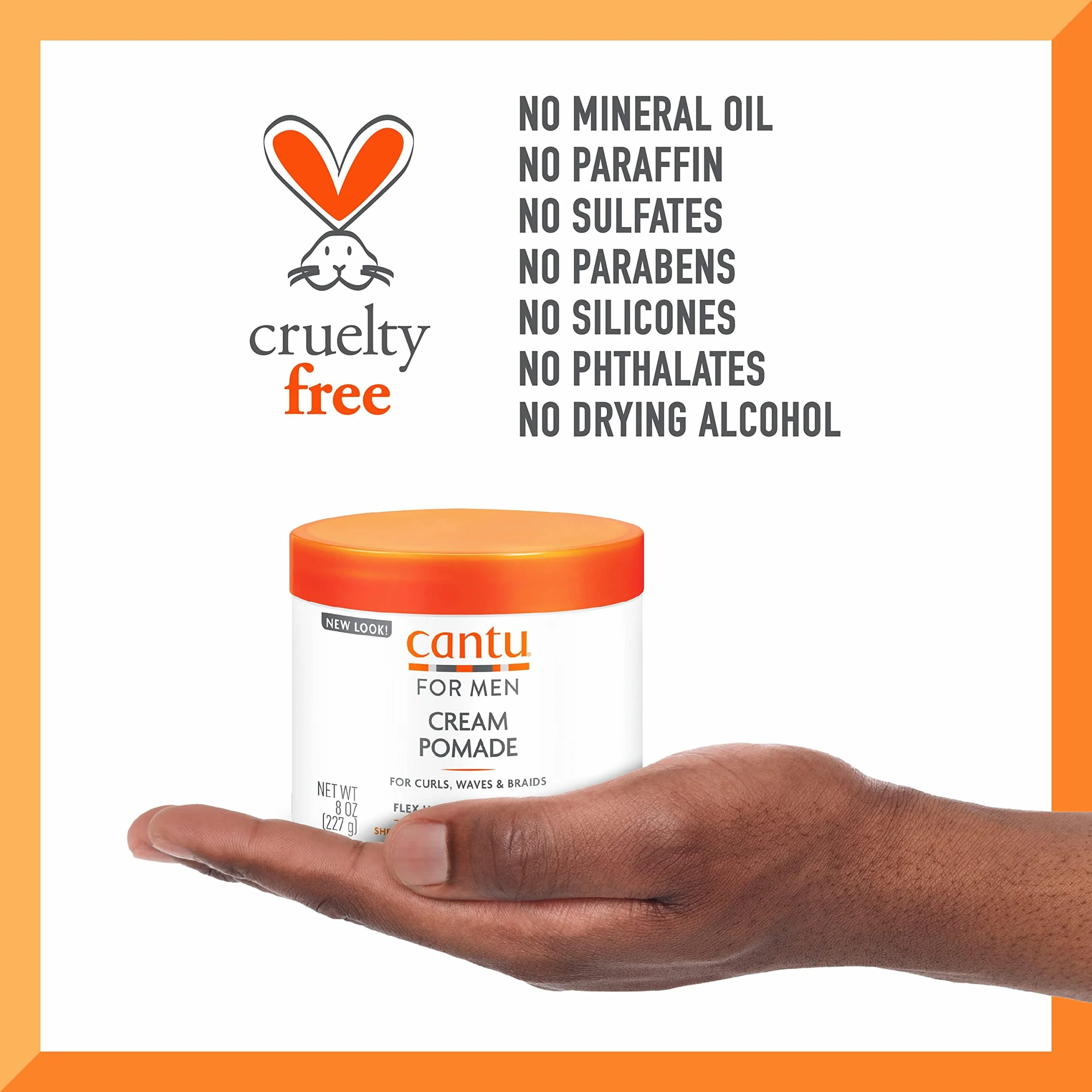 CANTU Crema Fijadora de Peinado para Hombres Manteca de Karité Fijación Duradera 236.59 ml