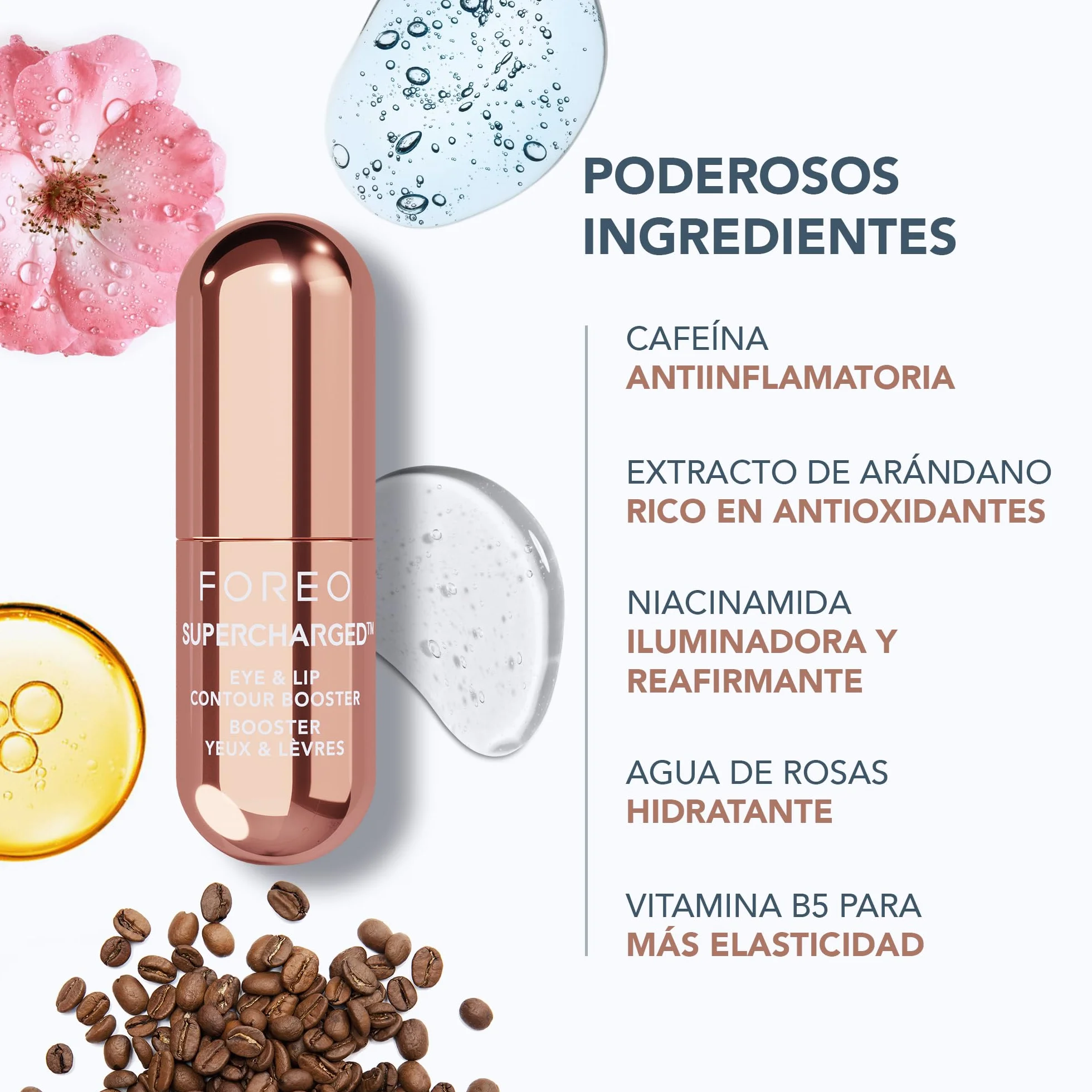 FOREO Set a Wink 'n' a Smile - BEAR 2 eyes & lips microcurrent device + 3x3.5 ml serum SUPERCHARGED Eye & Lip Contour Booster - anti-dark circles and lip plumping treatment