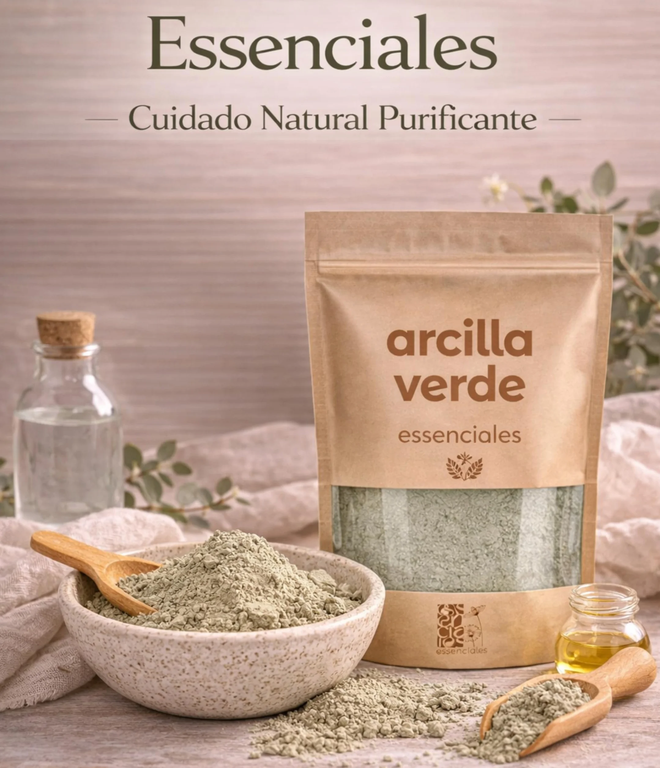 Arcilla Verde Antiinflamatoria 500g - Arcilla Verde en Polvo Purifica y Regenera