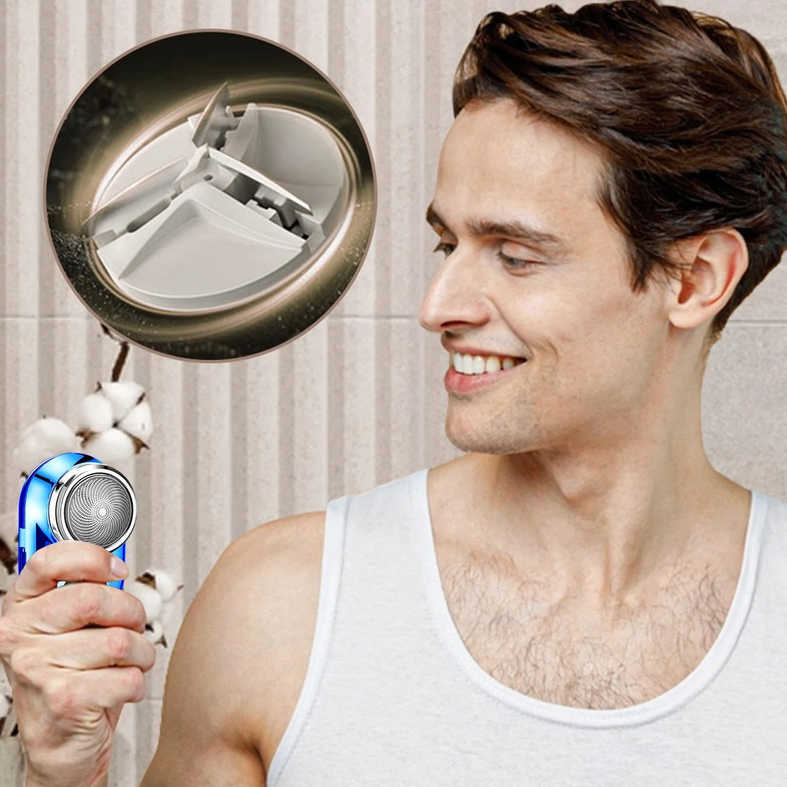 Afeitadora eléctrica para hombre mujer, portátil, prueba agua, Chaies