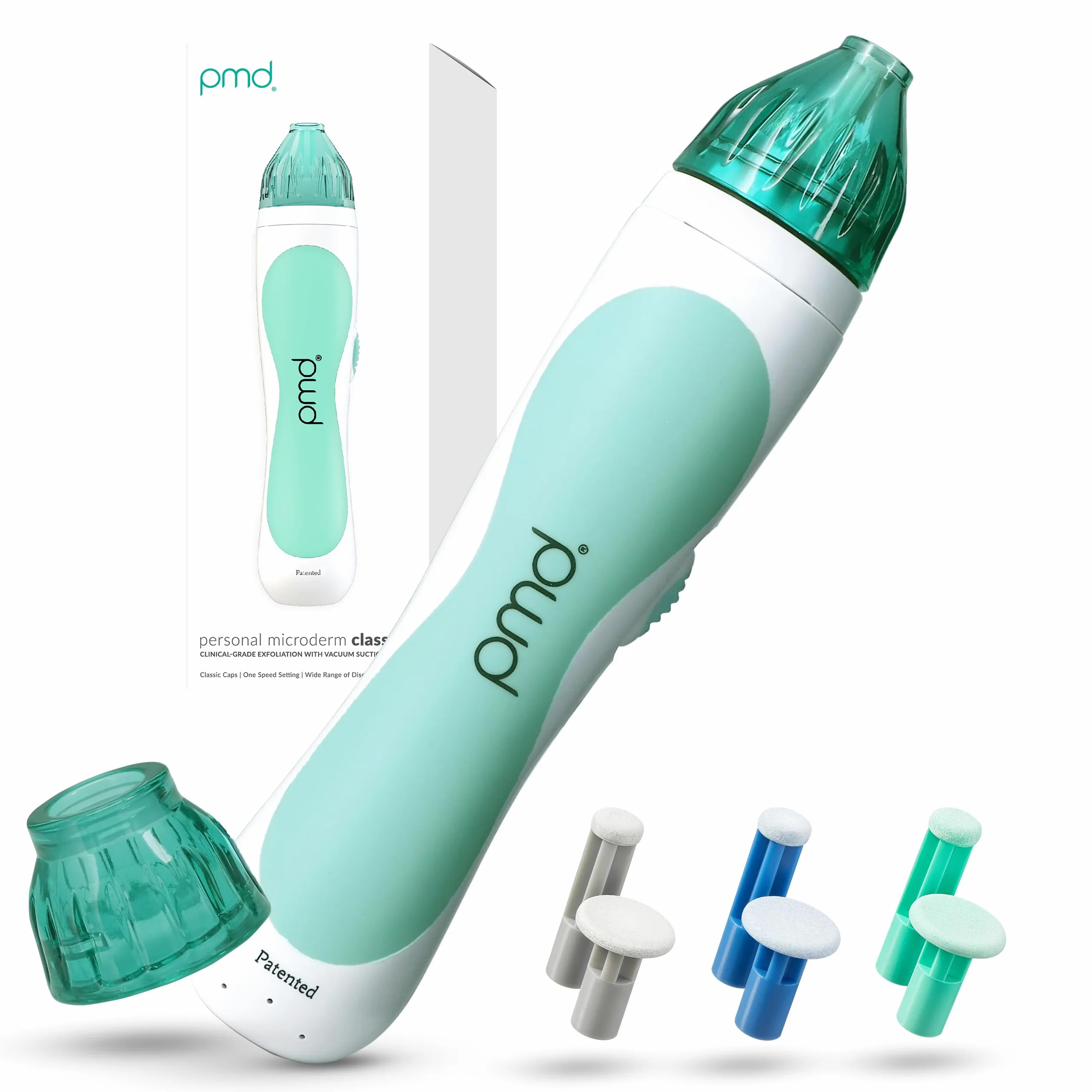 PMD Personal Microderm Classic - Máquina de microdermoabrasión en casa con kit para cara y cuerpo - Cristales exfoliantes y succión al vacío para piel fresca y radiante