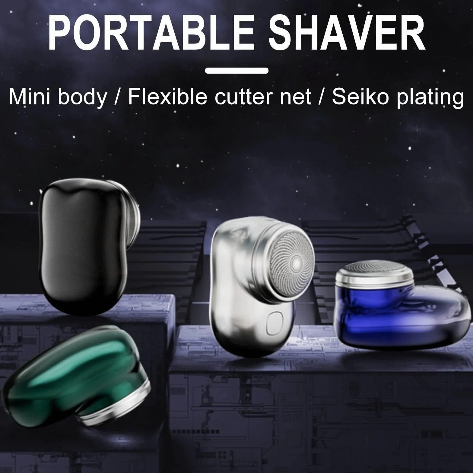 Mini afeitadora eléctrica lavable húmeda y seca portátil de bolsillo Silver