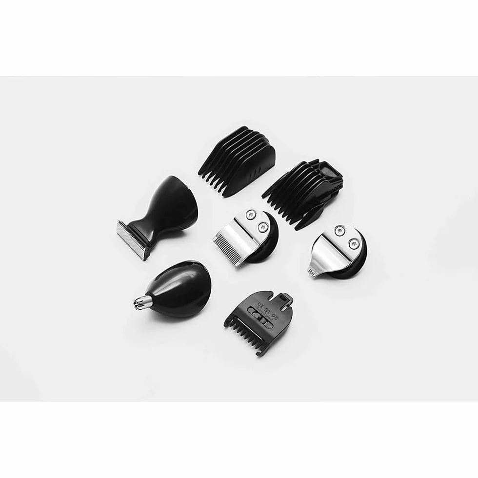 Grundig MGK 6841 - Juego de herramientas para cortar pelo (con estación de carga, 8 accesorios), Negro