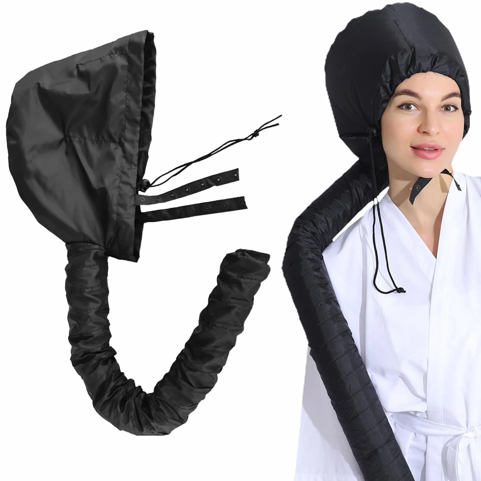 Casco Para Secador De Pelo Ajustable Resistente al Agua UKOFEW Negro