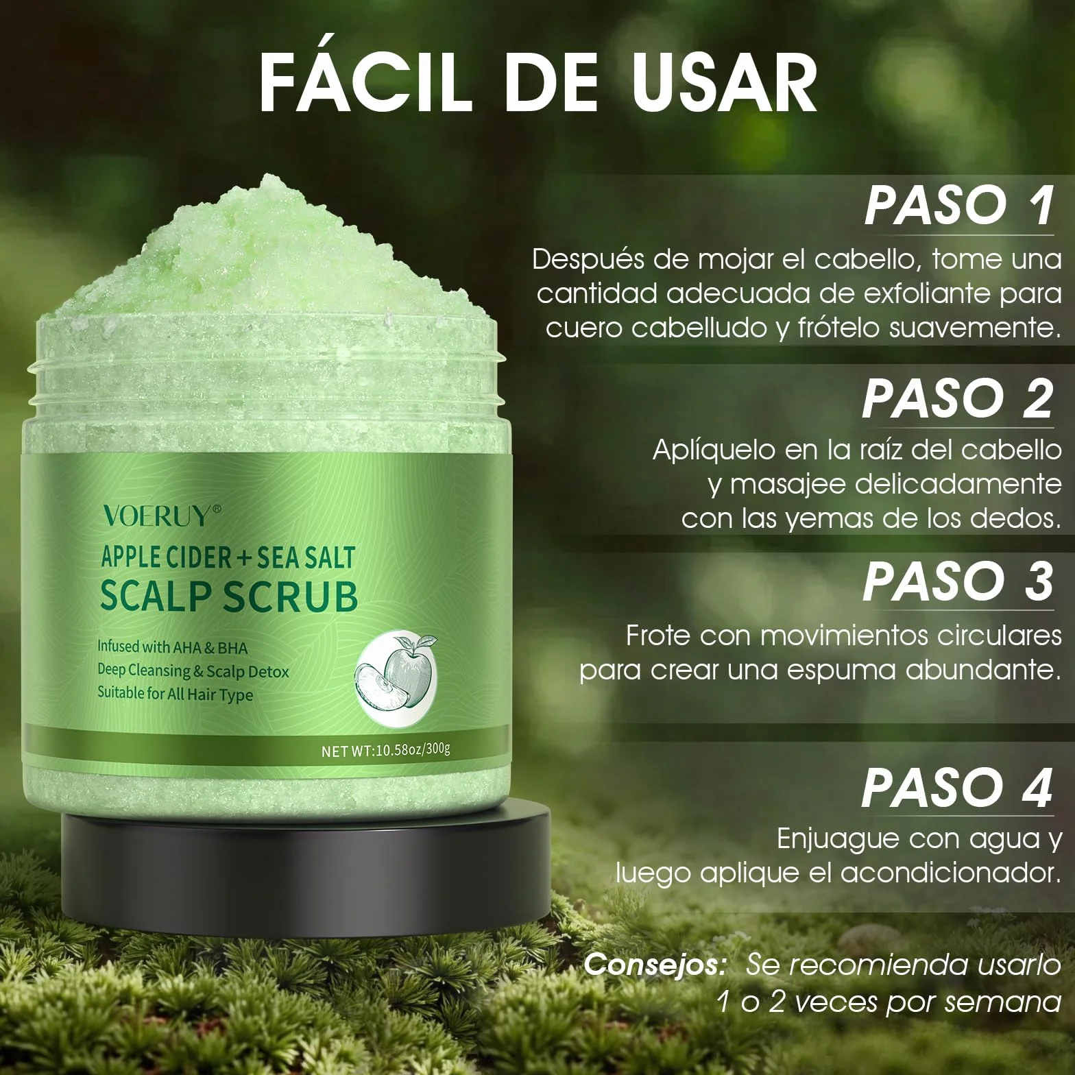 Exfoliante de cuero cabelludo AHA BHA 2 en 1 con masajeador de silicona