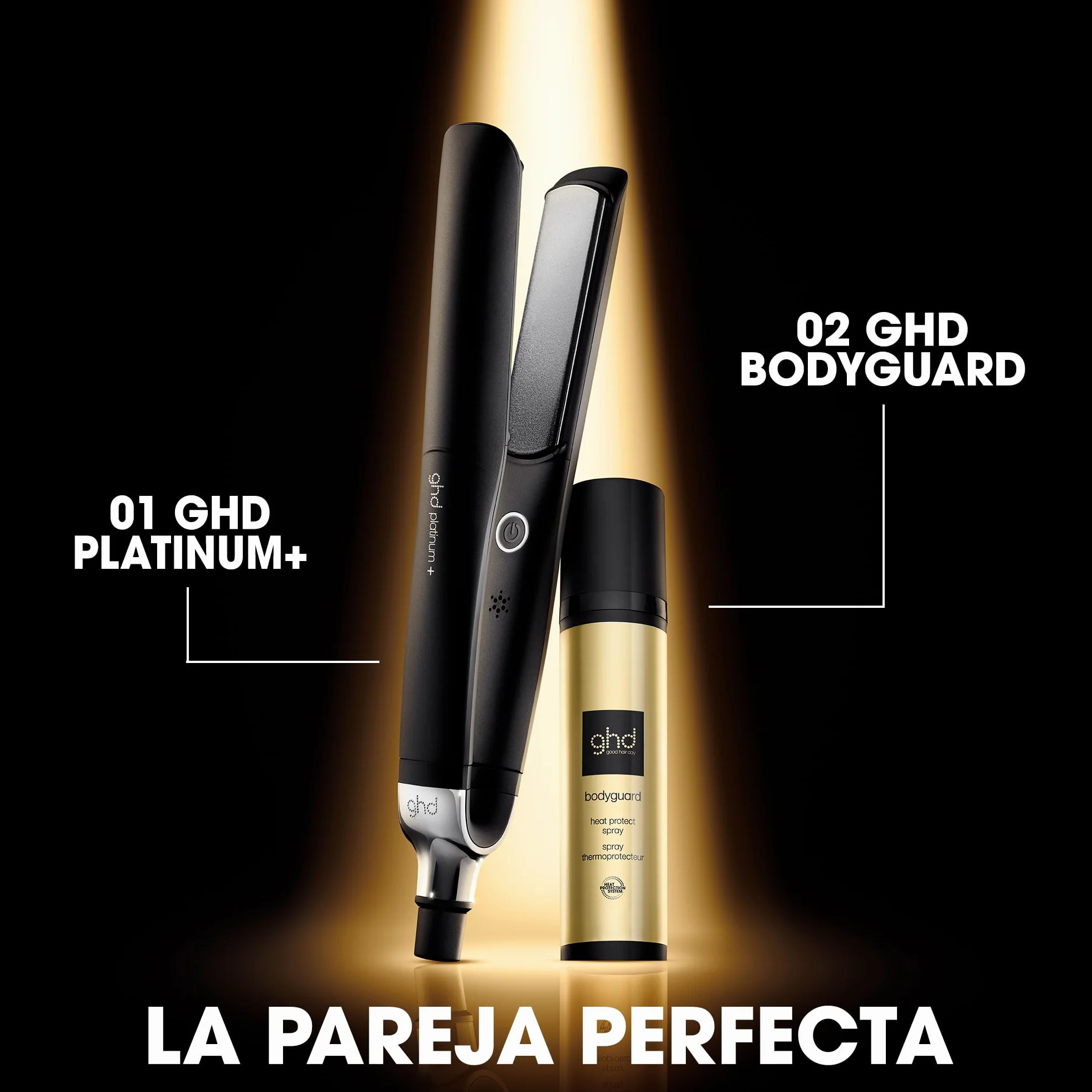 ghd Platinum+ Plancha de Pelo Profesional Inteligente, Cabello Más Fuerte, Brillo y Protección del Color