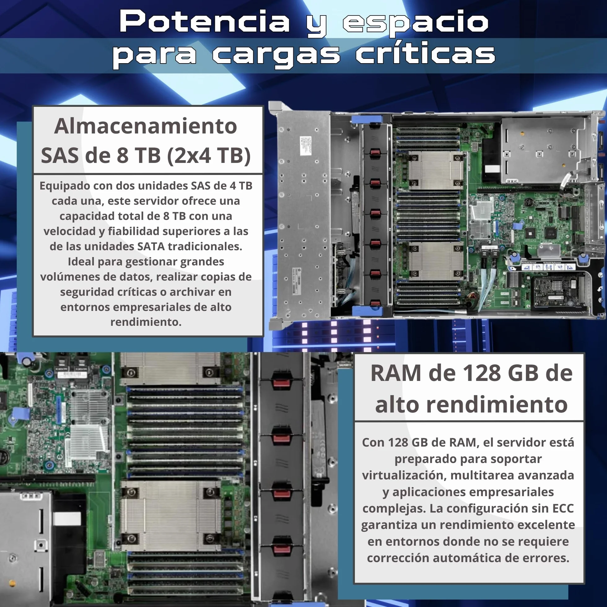 HP ProLiant DL380 Gen9 Estantería para servidor 2x Intel Xeon 2690 V3 128GB RAM 2x SAS 3.5" 4TB iLO H840 Windows Server 2022 Reacondicionado