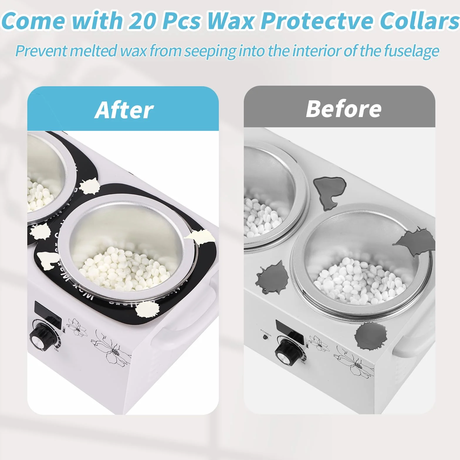 Máquina calentadora de cera doble cubeta, iklestar kit profesional digital calentador de cera depilatoria, calentador eléctrico para cera dura con palitos y cuencos de silicona para spa en casa