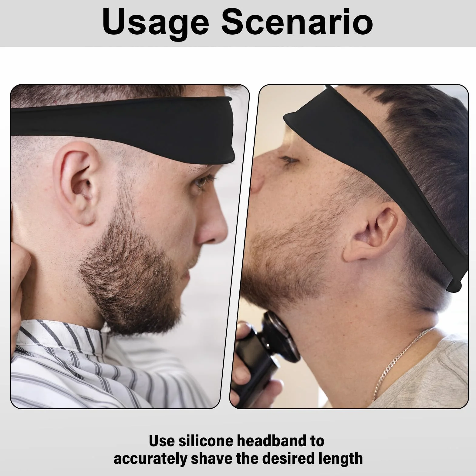 Guía de Corte de Cabello Ajustable de Silicona Curva Negra Herramienta de Recorte para Cuello y Barba