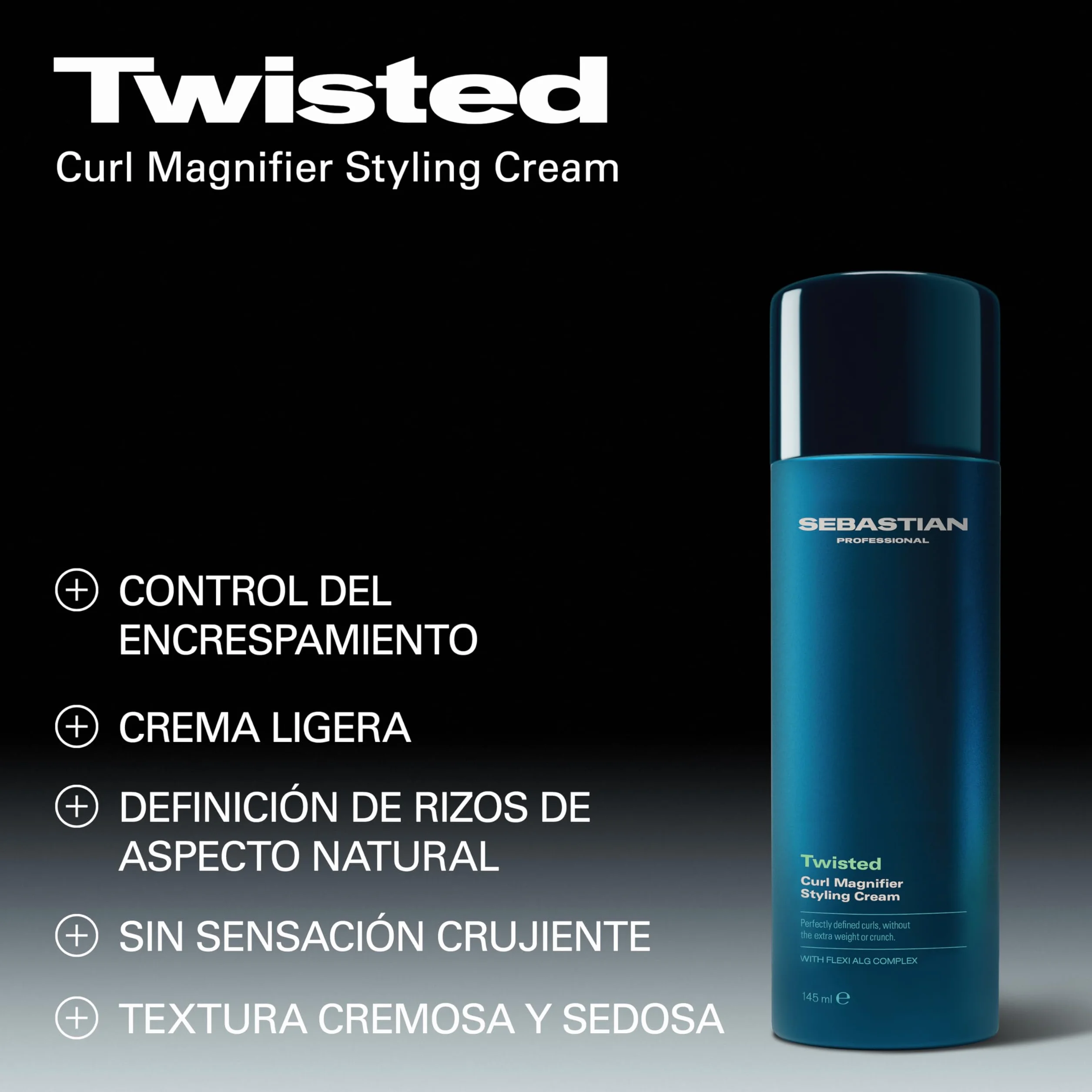Sebastian Professional Twisted Curl Magnifier | Crema de Styling | Rizos Definidos y Sin Encrespamiento | Definición y Flexibilidad para Rizos y Ondas | Ideal para Cabello Rizado