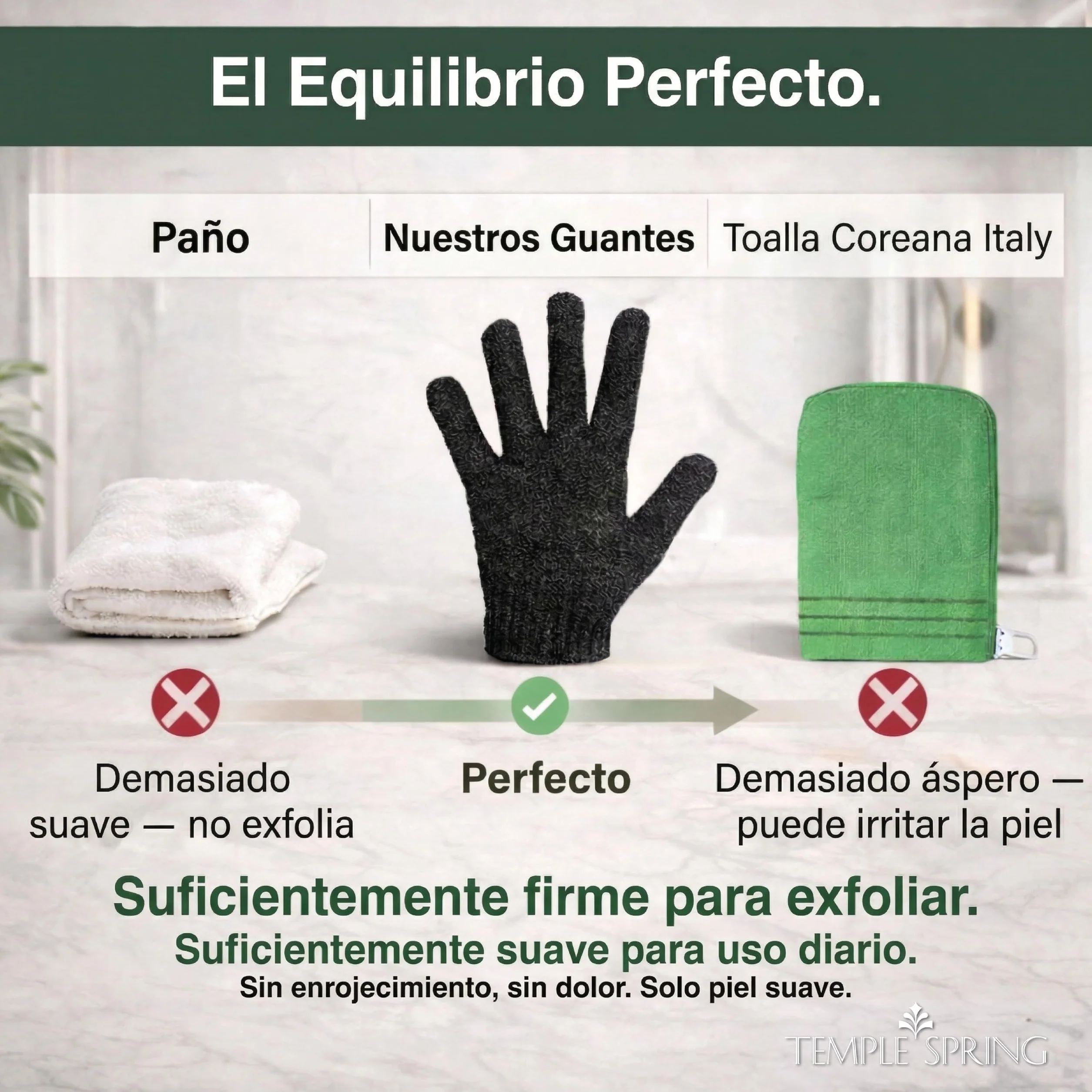 Guante Exfoliante Corporal Bambú Esponja Exfoliante Cuerpo Autobronceador Gris