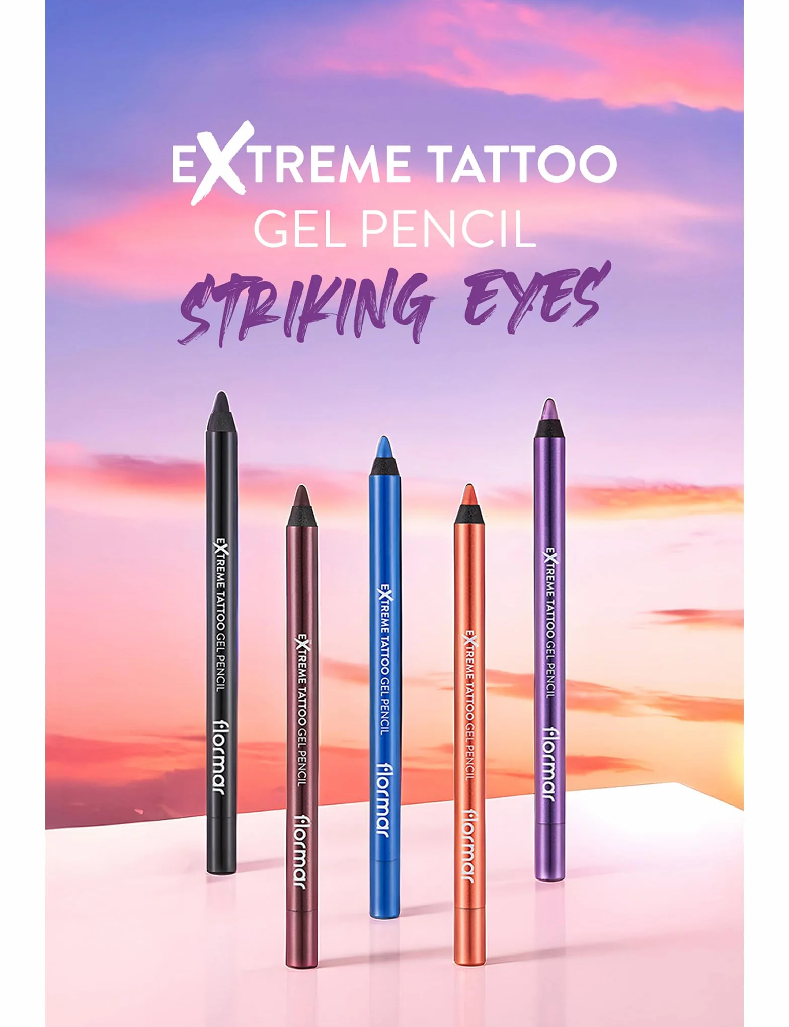 Flormar Extreme Tattoo Gel Pencil 006 Onyx water resistant eyeliner pigmentado larga duración waterproof