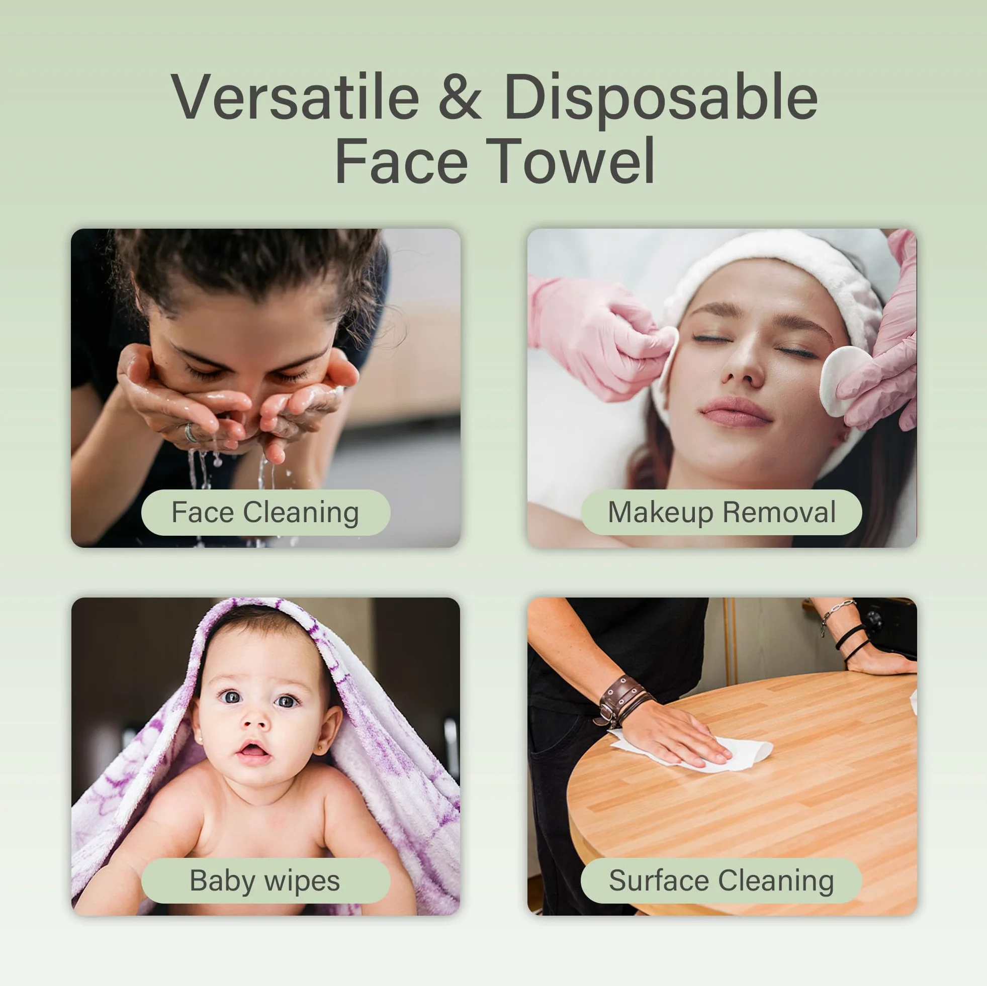 Unifree Toallas faciales, toallitas secas, removedor de maquillaje, sobre la marcha, 360 unidades | Toallitas faciales desechables para pieles sensibles