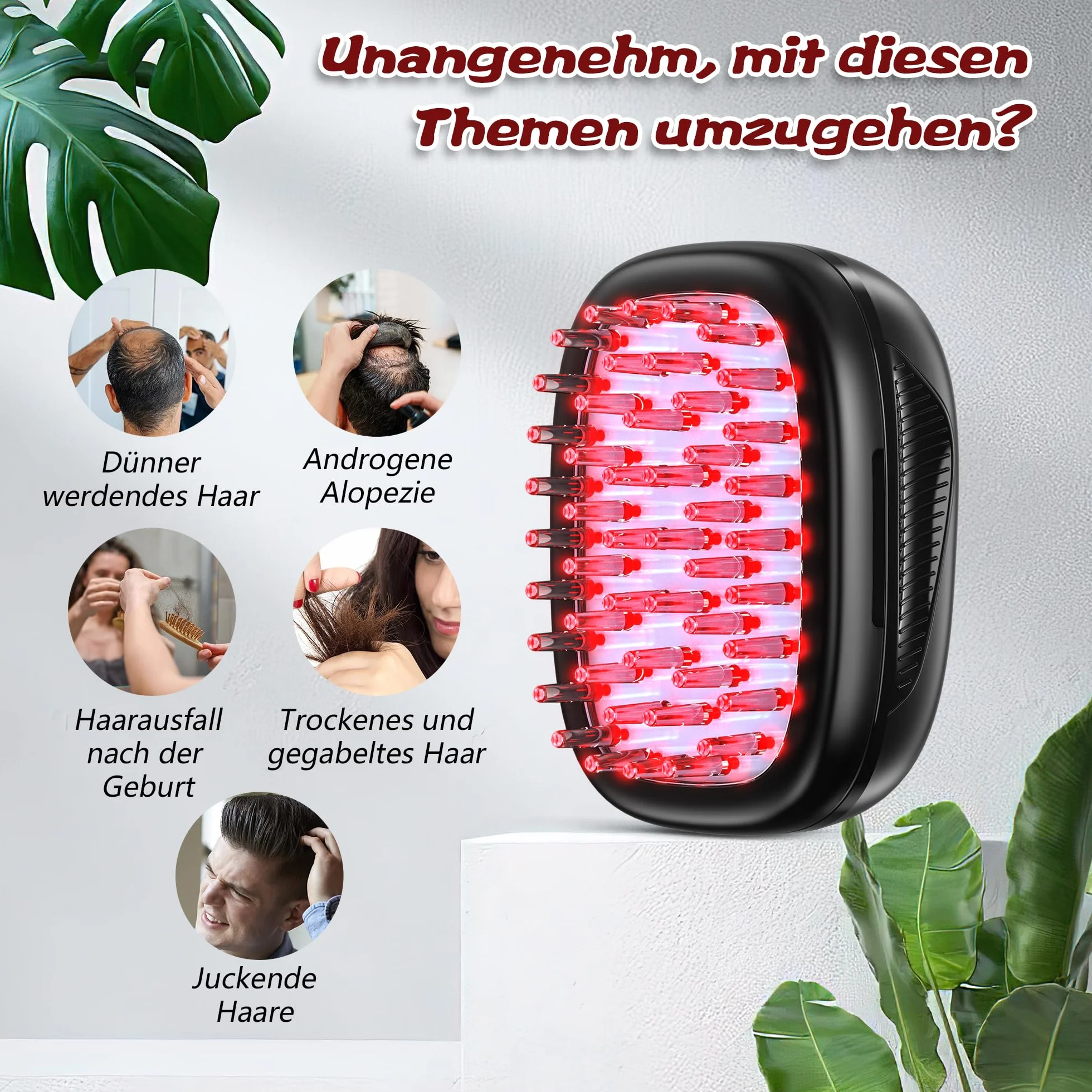 KTS Peine láser frío luz roja para crecimiento del cabello terapia contra caída