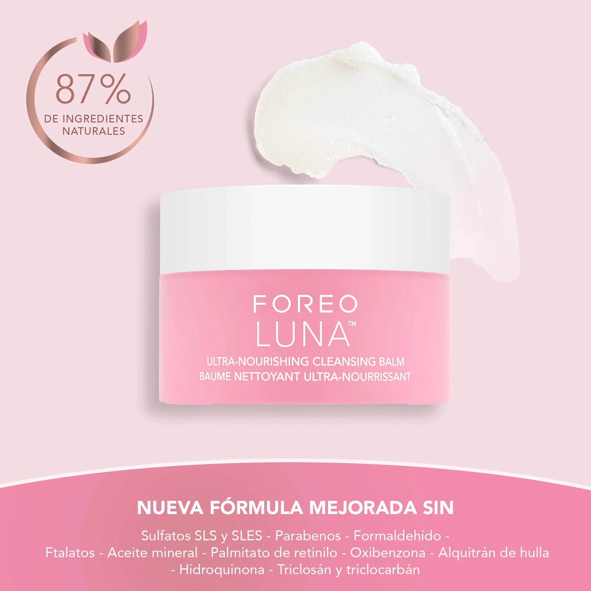 FOREO LUNA Bálsamo desmaquillante ultranutritivo - Desmaquillante facial suave - Gel limpiador facial - Desmaquillante ojos - Vegano y cruelty-free - Sin fragancia y eco - 75 ml