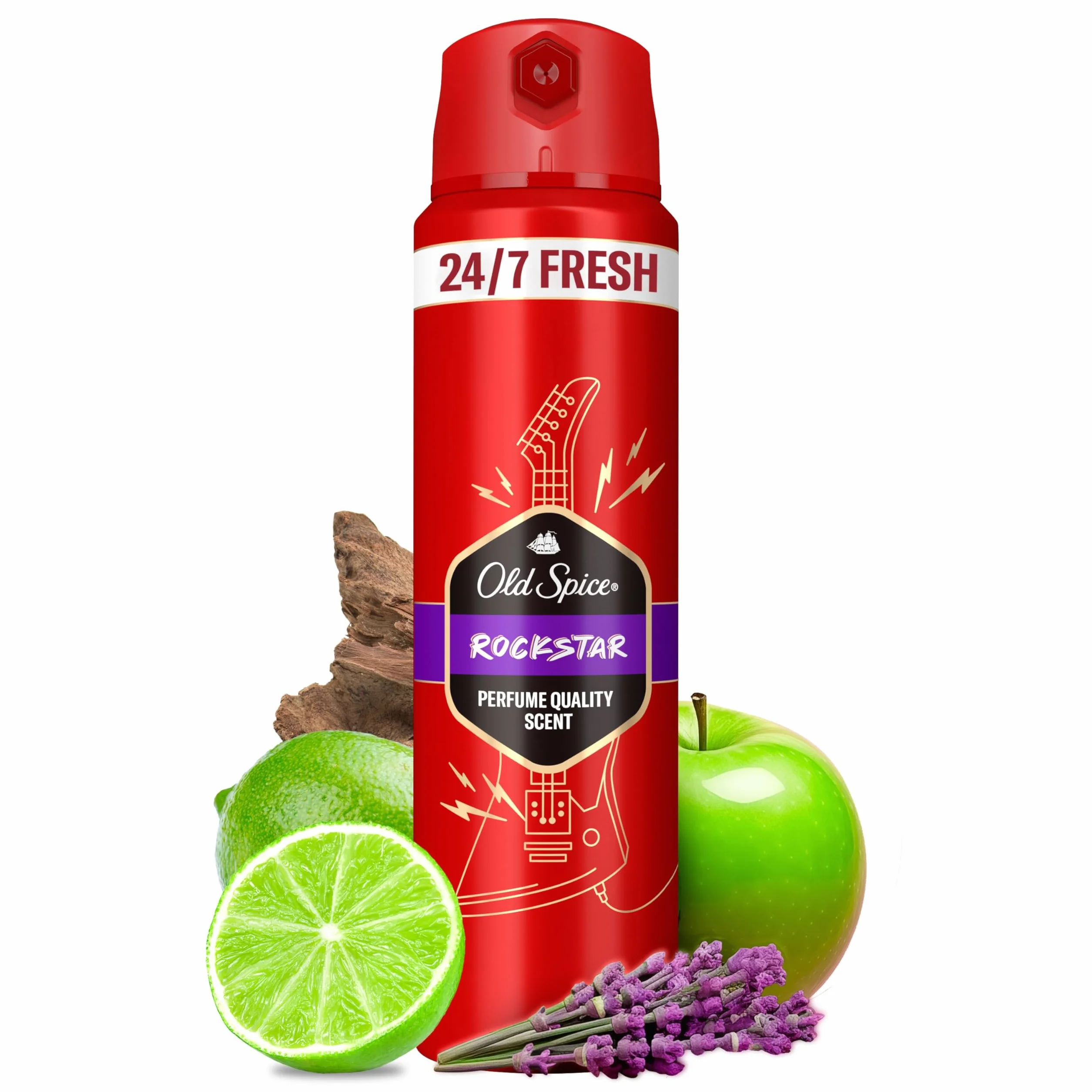 Old Spice Rockstar Desodorante Corporal En Spray 150 ml Fresco 24 Horas Protección Contra El Mal Olor