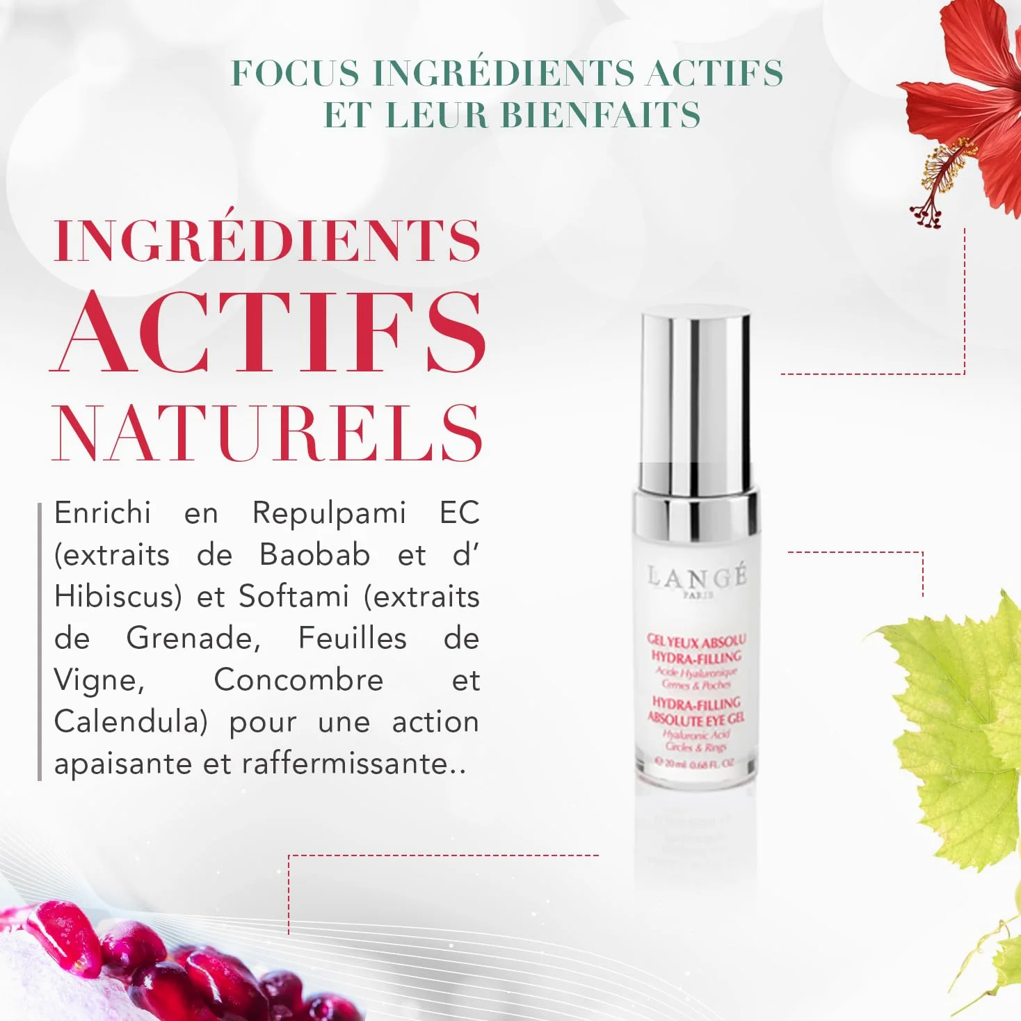 Lange Hydra-Filling Magic Eye Cream - Contorno de ojos nutrido, regenera y calma - Proporciona elasticidad y firmeza a la piel - Protege la piel contra efectos nocivos - Fórmula de ácido hialurónico