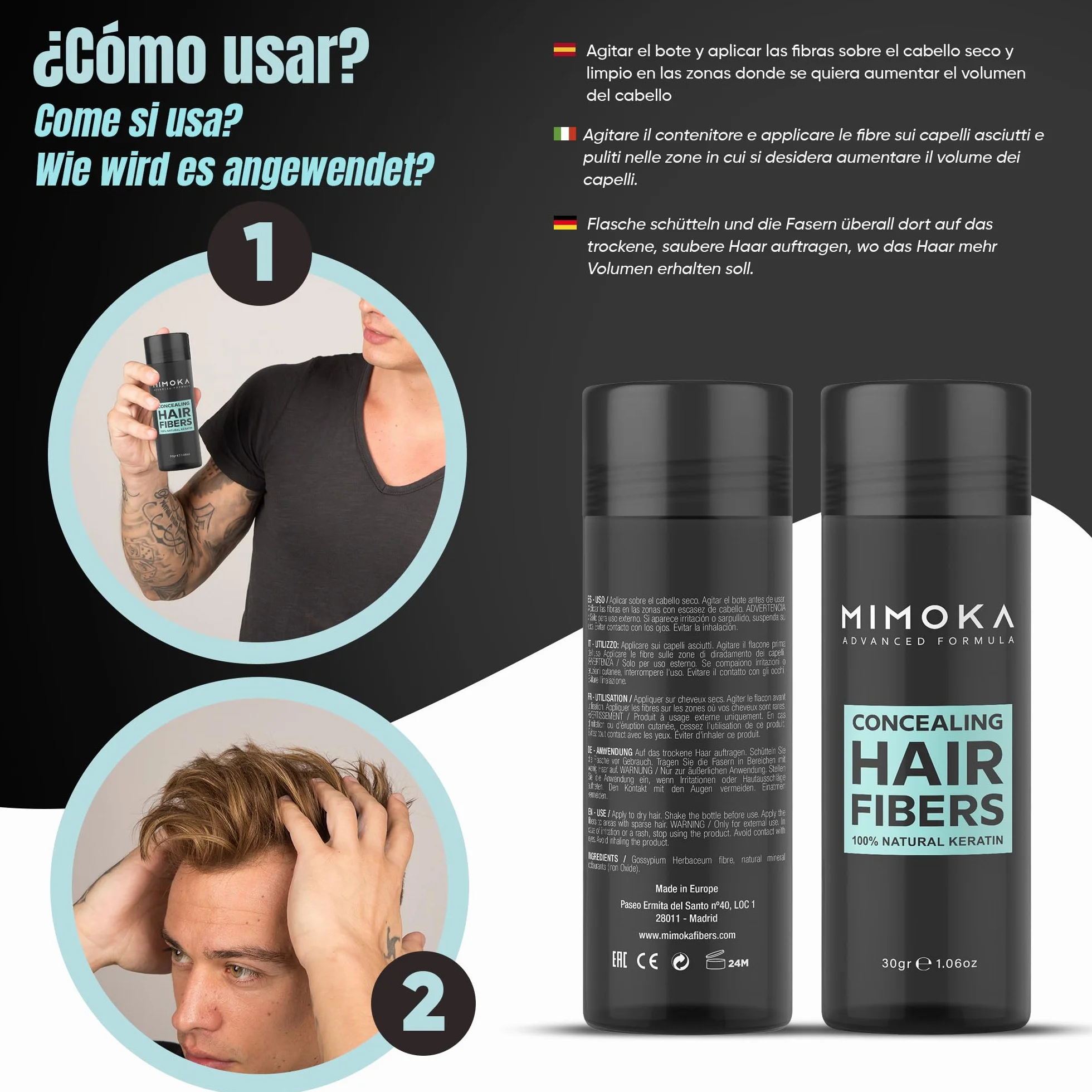 Mimoka Fibras Capilares 100% Naturales Castaño Oscuro 30g