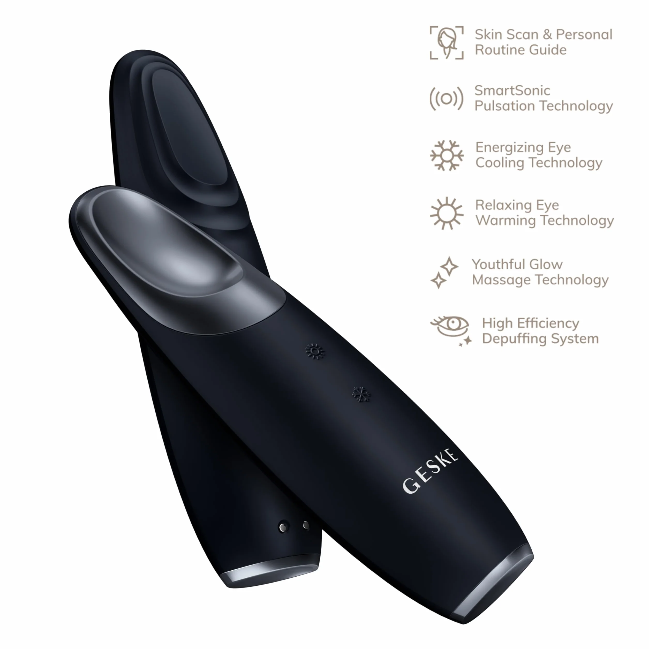 GESKE SmartAppGuided Warm & Cool Eye Energizer 6 en 1 Masajeador de ojos anti ojeras