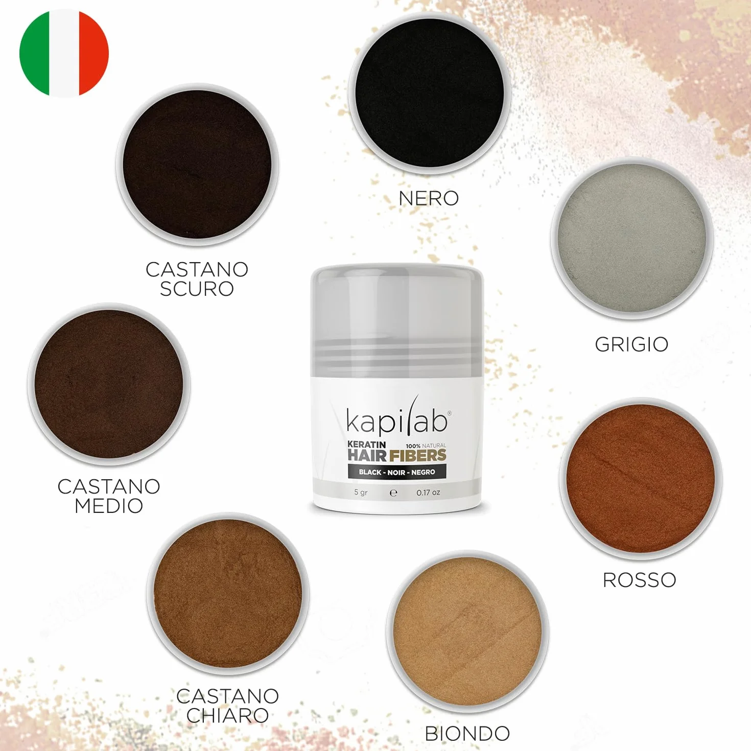 Fibras Capilares Castaño Oscuro 5gr - Microfibras de Queratina para Hombres y Mujeres