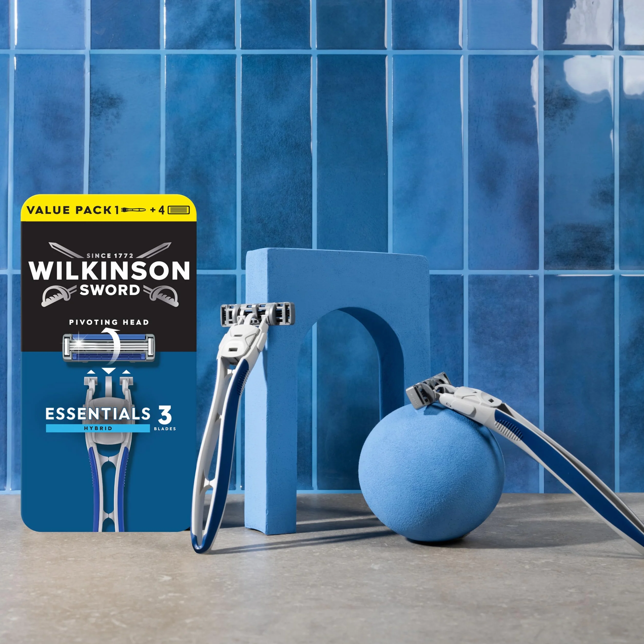 Wilkinson Sword Extra 3 Essentials Hybrid Afeitadora Desechable 3 Cuchillas Hombre Paquete 4