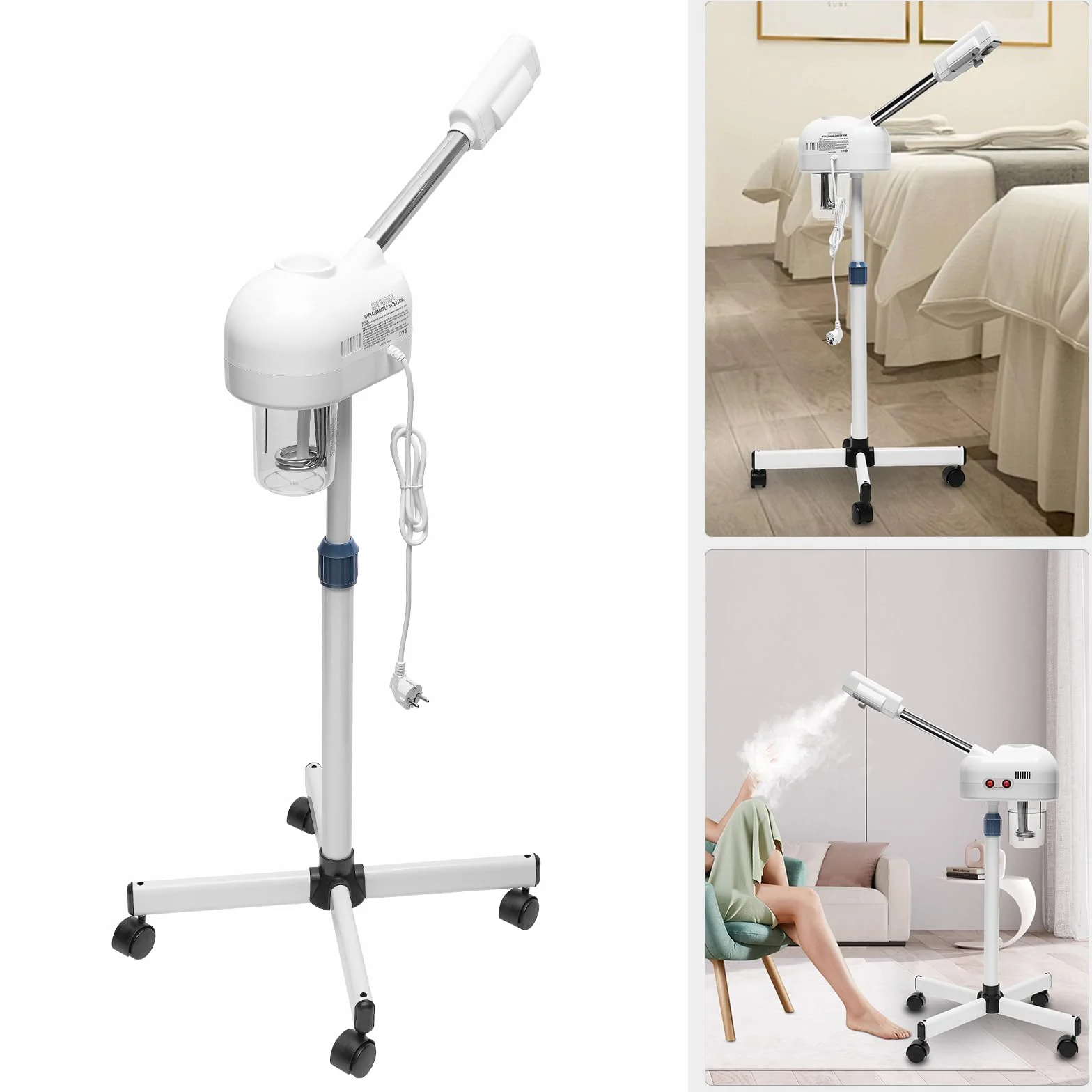 Vaporizador Facial Sauna Facial Vapozon Vapozon Vapor Máquina Spa Humidificador, Vaporizador Facial de Ozono para Salón y Hogar