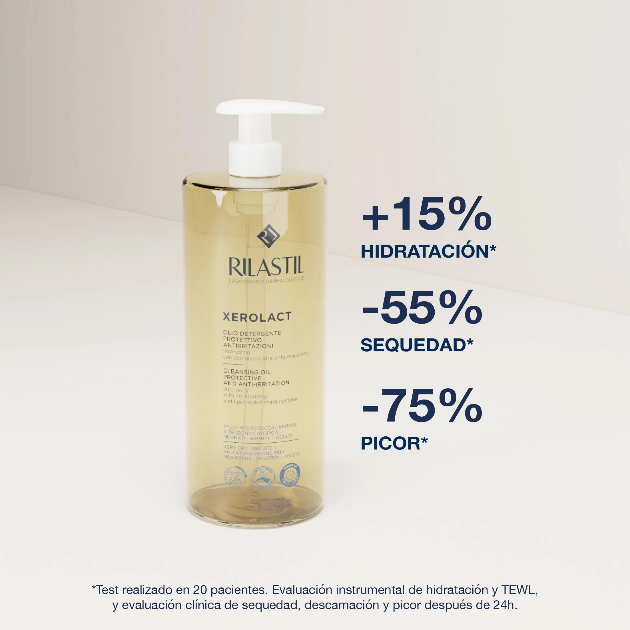 Rilastil Xerolact Aceite Limpiador Protector Piel Muy Seca Atópica Gel Ducha Hidratante Antipicor Aceite Arroz Almendras