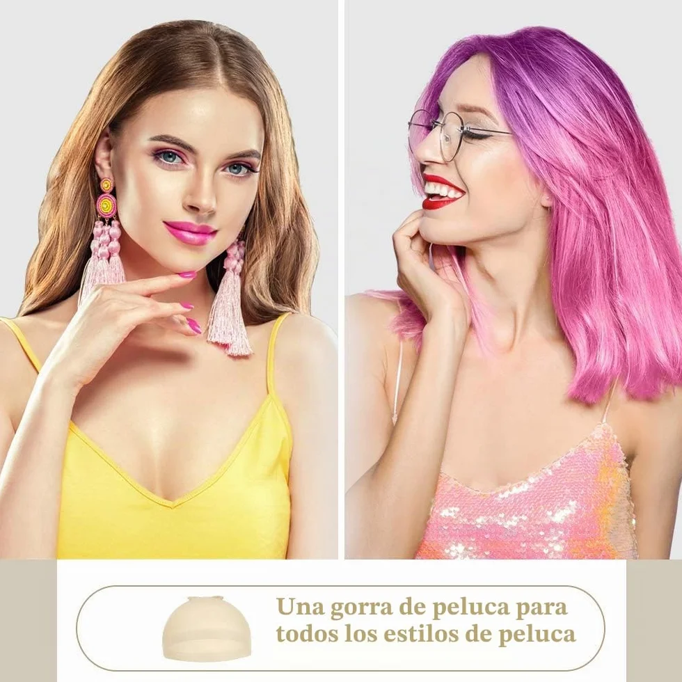 Dreamlover Gorros de Pelucas para Mujer, Casquillos de Nylon, Color Nude 12 Piezas
