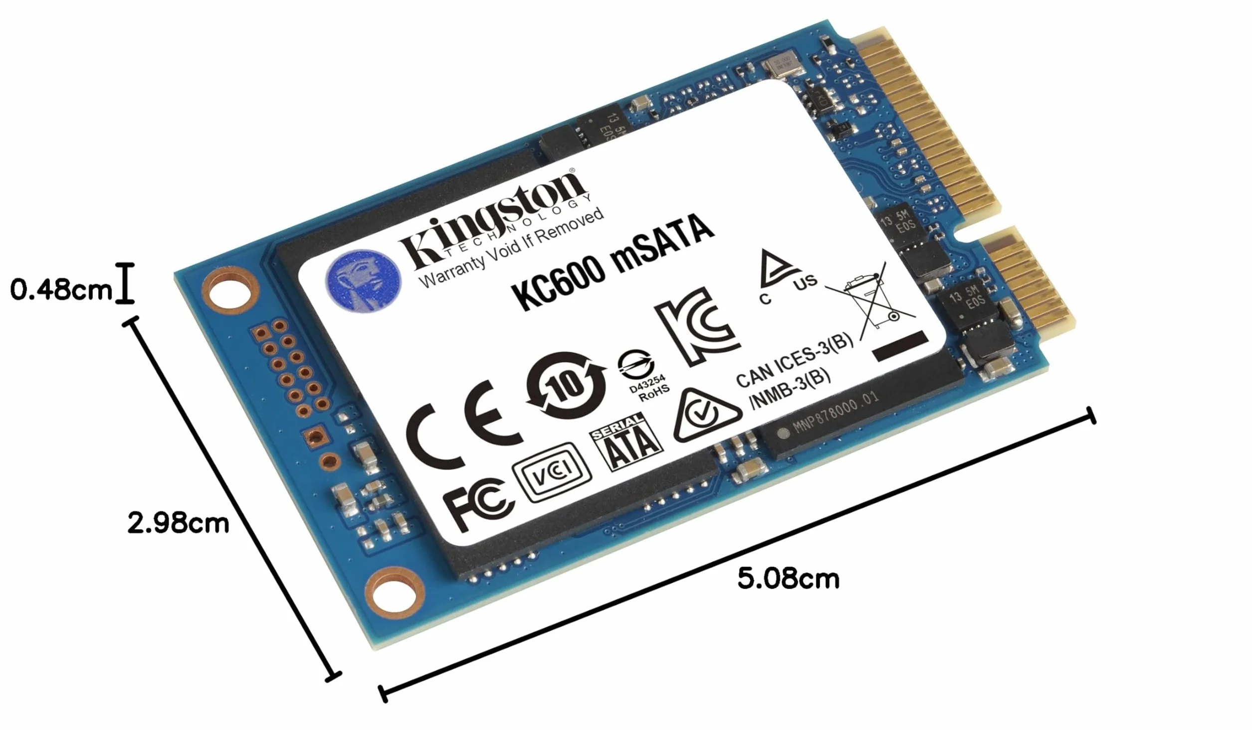 Kingston KC600 256GB SSD SATA3 mSATA SKC600MS/256G