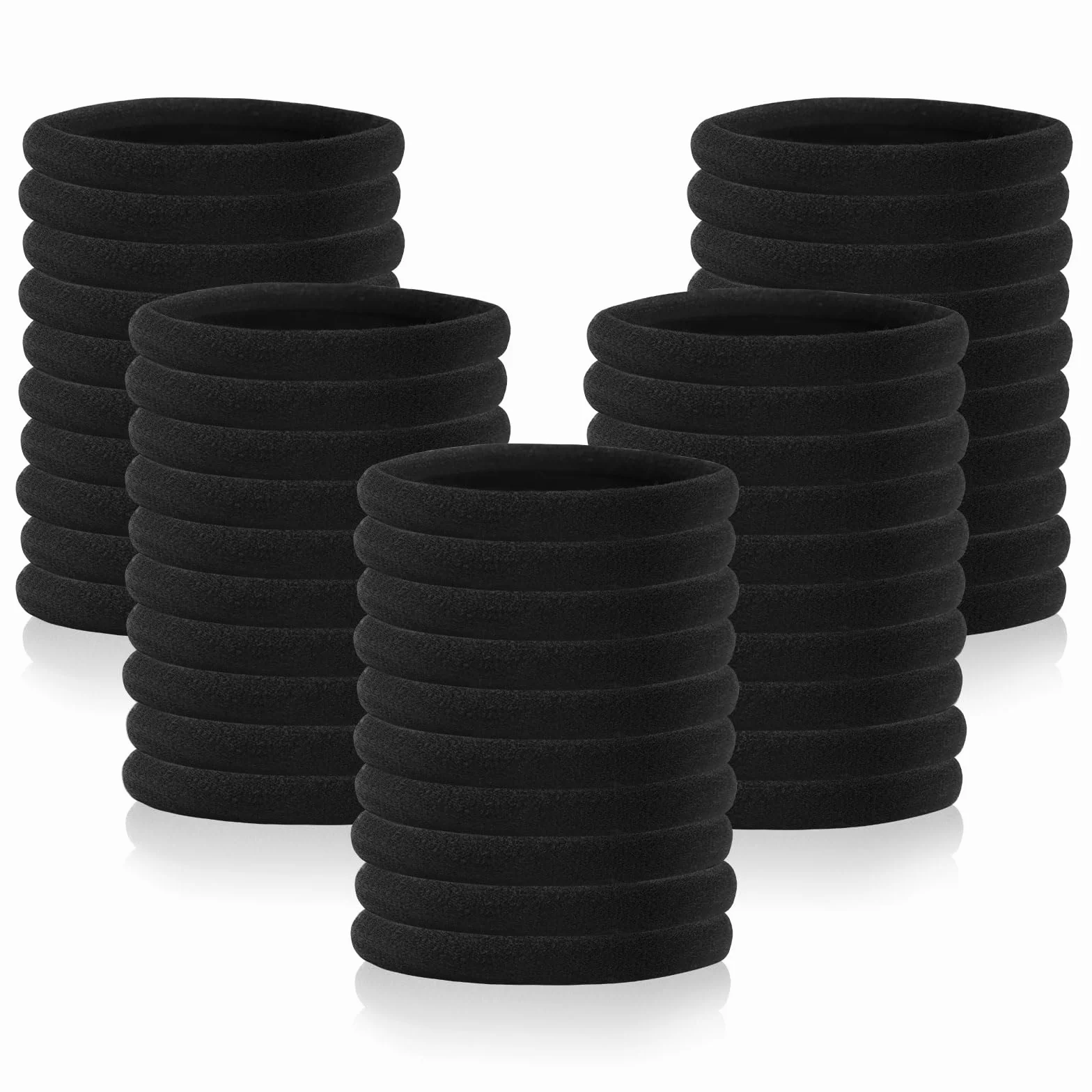 Sularpek 50 bandas elásticas para el pelo negras 8 mm suaves sin costuras