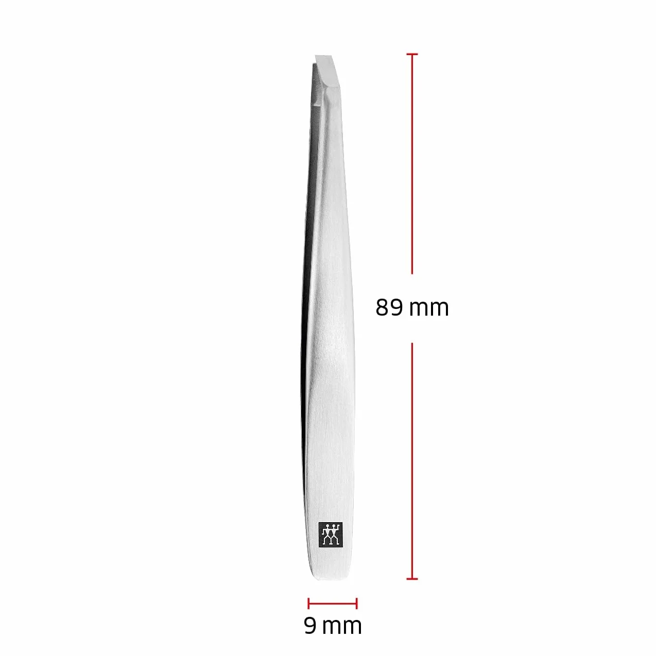 ZWILLING Pinzas anguladas depilación cejas puntas rugosas hipoalergénicas pulidas plata 90 mm