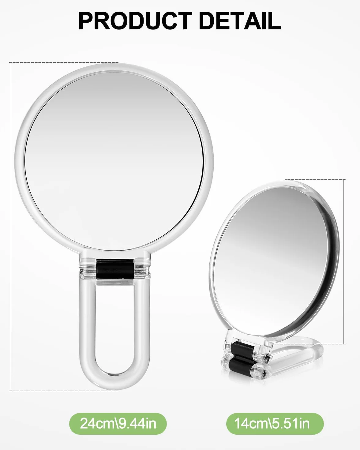 LEAZZLE Espejo de Aumento 30x/1x Doble Cara con Soporte Ajustable 360°