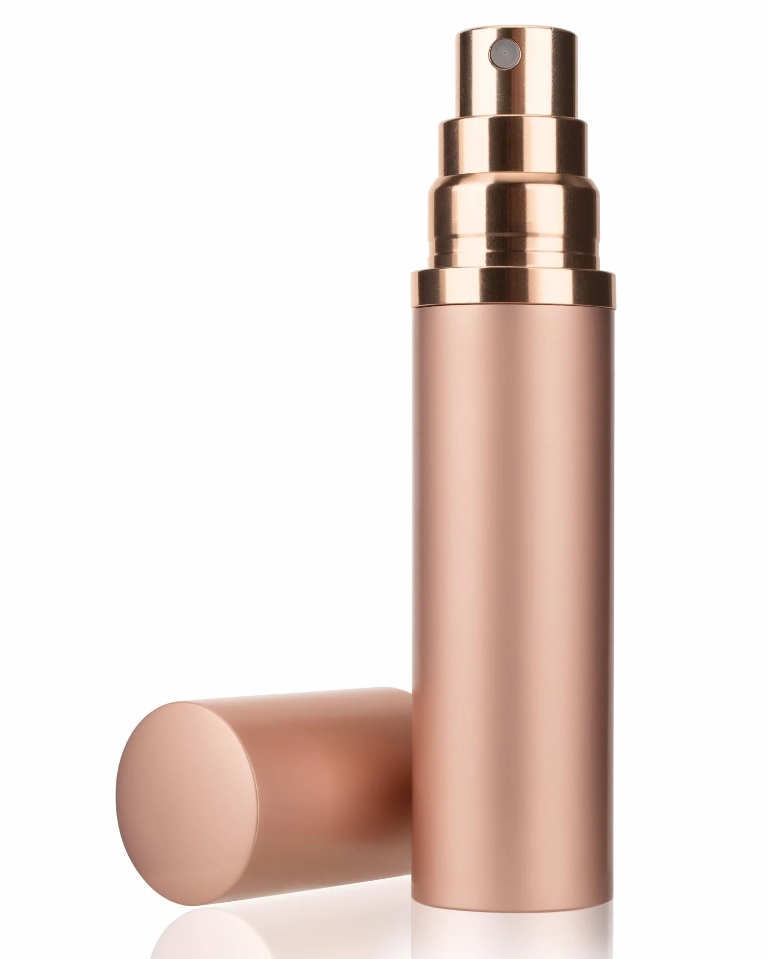 Vaporizador de Perfume 10ml Mini Recargable Botella de Vidrio con Pulverizador de Aluminio Antifugas (Rosa)