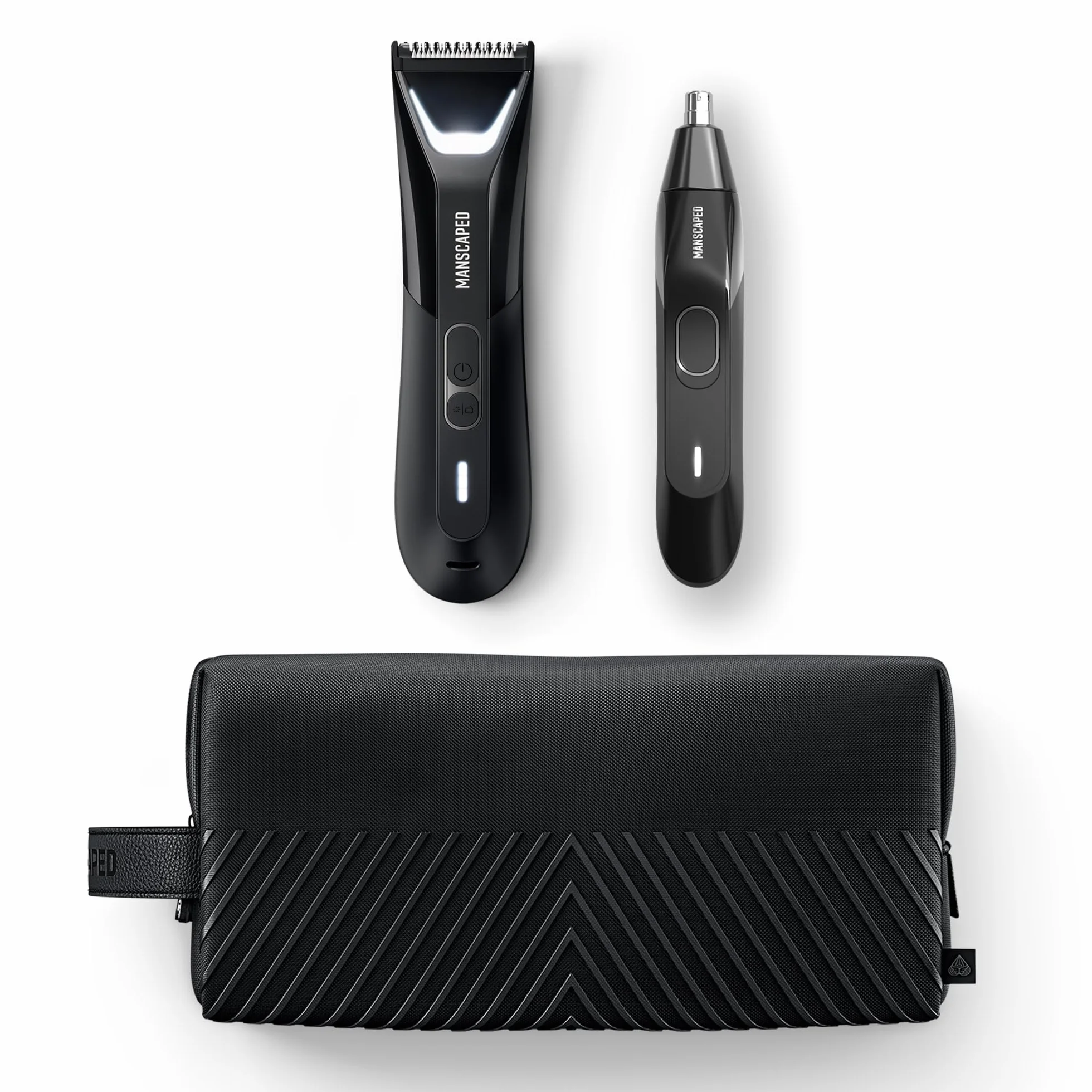 MANSCAPED® The Perfect Duo 5.0 contiene: The Lawn Mower® 5.0 ULTRA Cortadora eléctrica de ingles y vello corporal, The Weed Whacker® 2.0 recortadora de pelo de nariz y oreja
