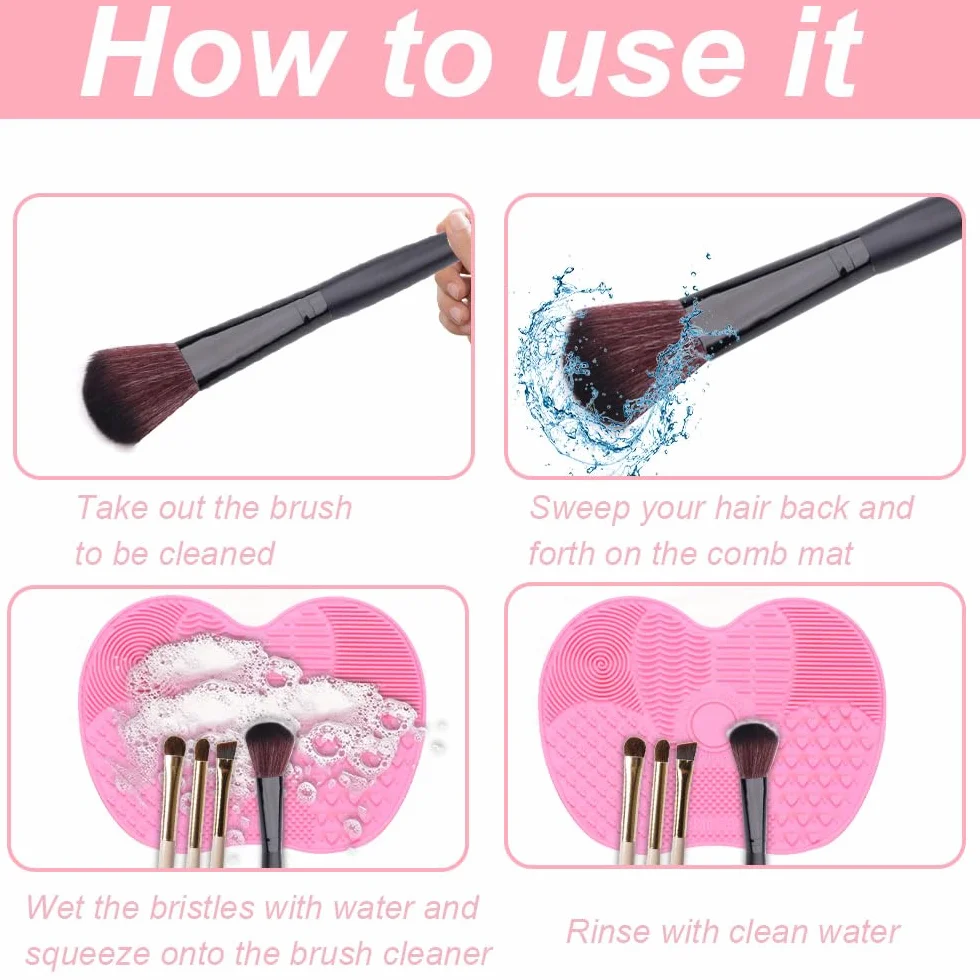 Silicona Alfombrilla de Limpieza de Brochas de Maquillaje Cepillo Cosmético