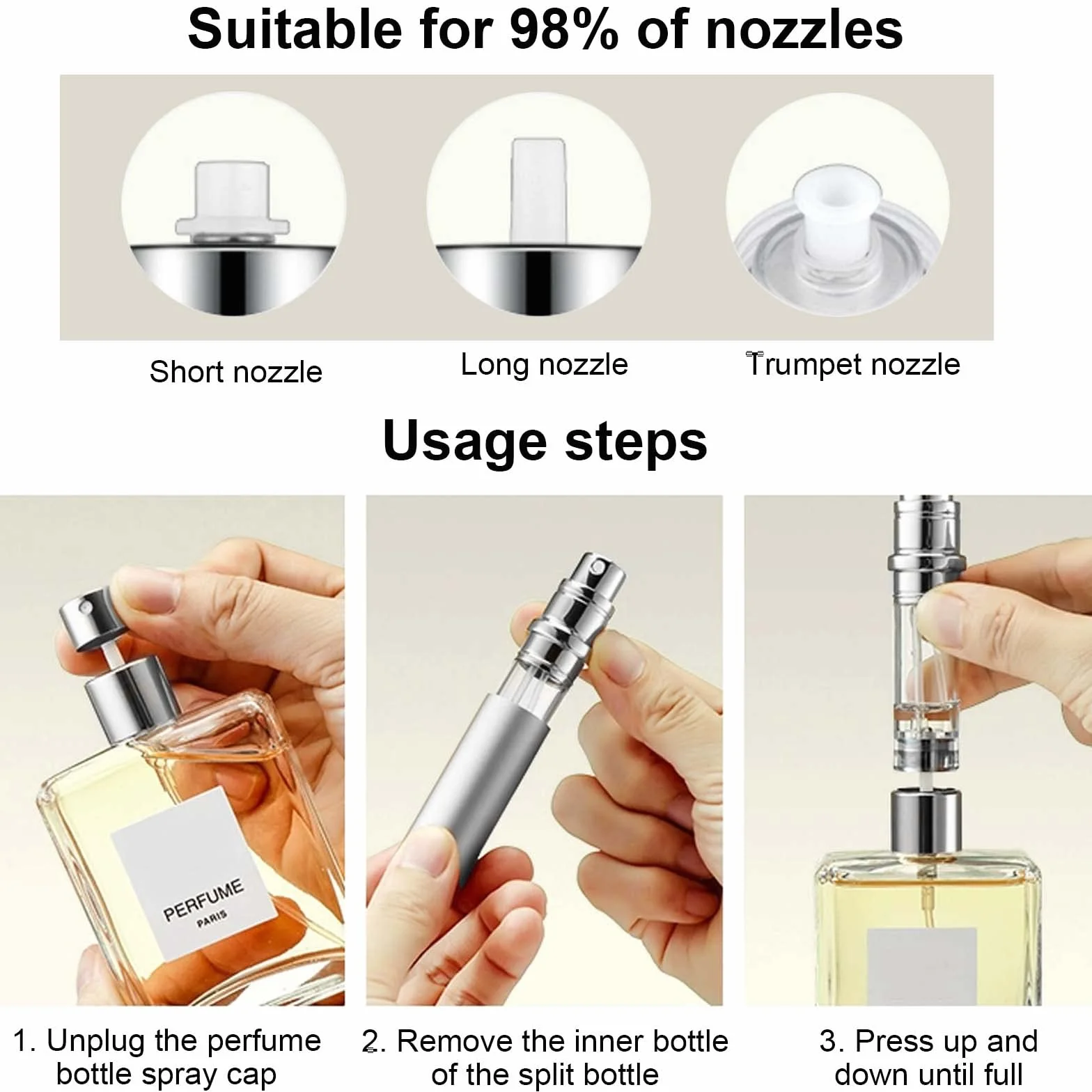Colexy Atomizador Perfume Recargable 5ML Spray Portátil Mini Botella Viaje Champán