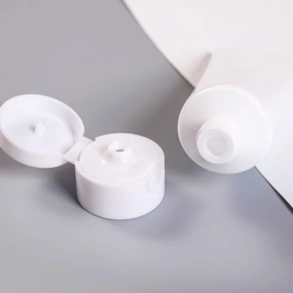 Tubos Plásticos Blancos 50ml para Loción Cosmética, Botellas Compresión Rellenables, Muestras Viaje