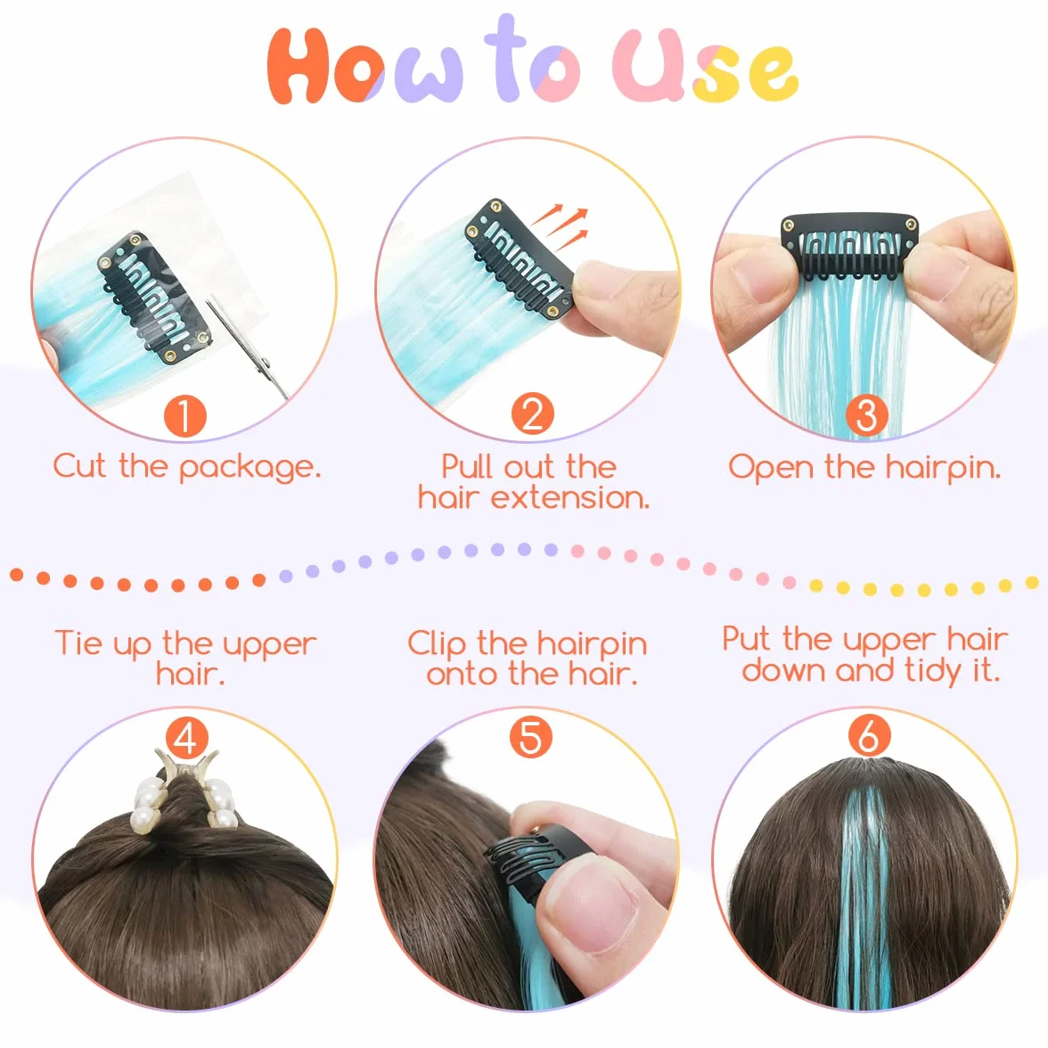 Dreamlover Extensiones de Cabello con Clip para Niñas, 24 Piezas
