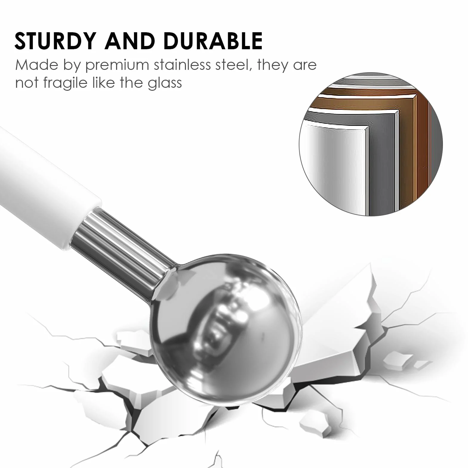 Lazzybeauty Ice Globes de Acero Inoxidable para Faciales 2 uds, Rodillo Refrescante para Cara, Cuello y Ojos, Masajeador Facial Educe la Hinchazón y Las Ojeras, Mejora la Circulación Sanguínea