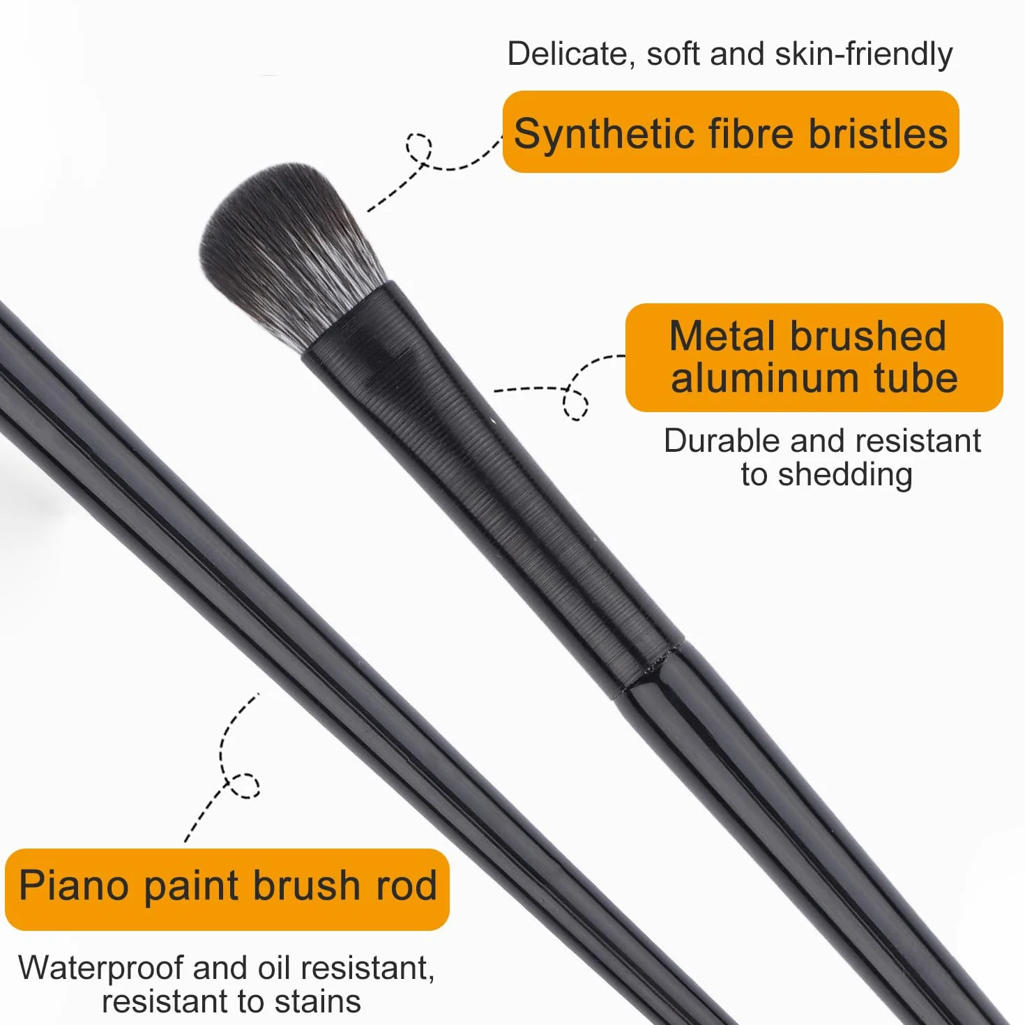 Kit de Brochas de Maquillaje Profesional 9 Piezas Set de Brochas para Sombras Delineado Difuminado Negro