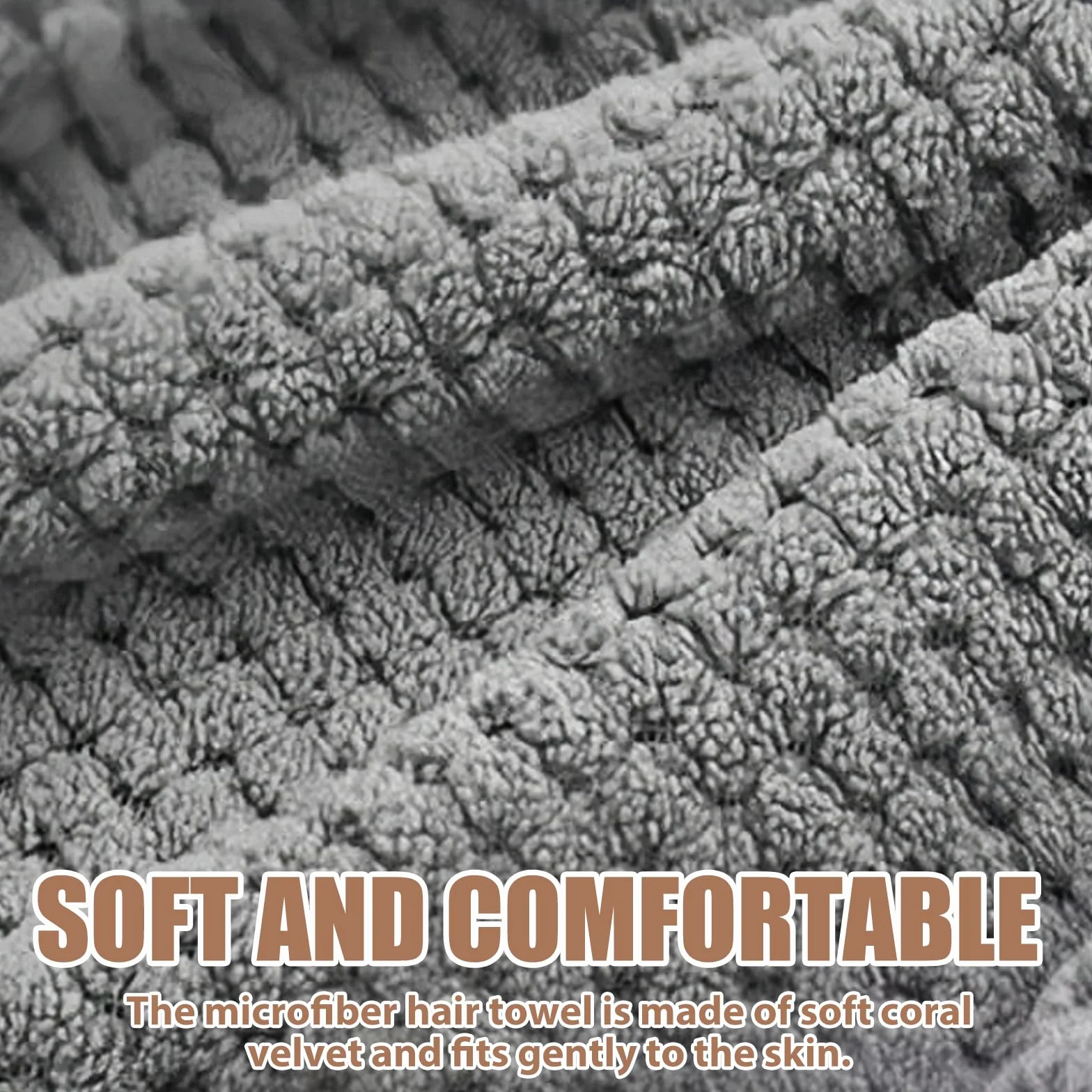 Toalla de Microfibra Turbante para el Cabello 100 x 60 cm, 2 Piezas, Secado Rápido, Superabsorbente