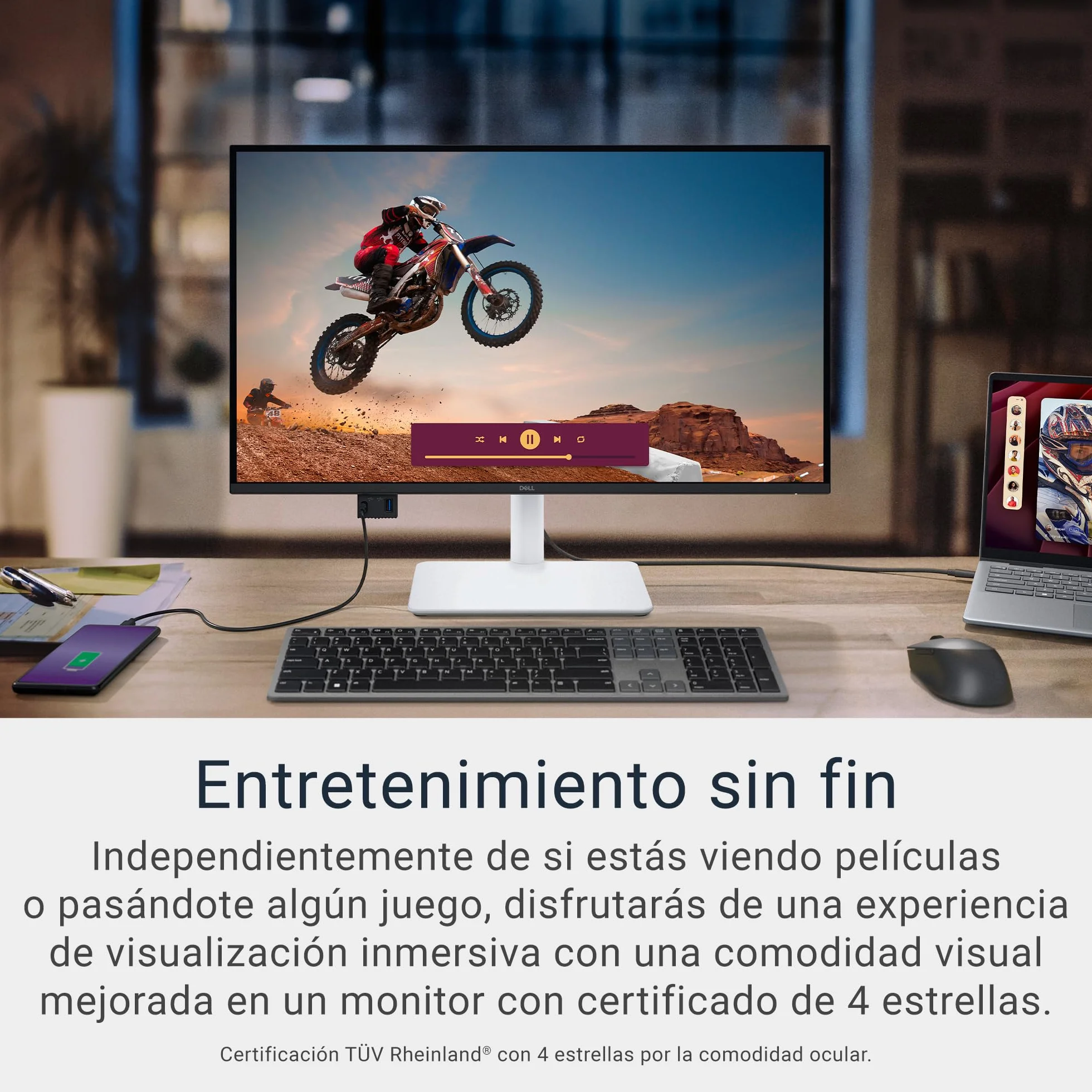 DELL 27 Plus USB-C Monitor S2725QC 4K UHD 3840x2160 120Hz IPS AMD FreeSync Premium 99% sRGB Ajuste de Altura Altavoces Integrados
