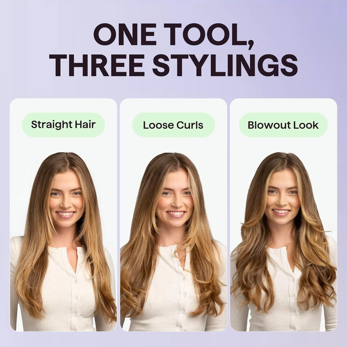Wavytalk Cepillo Térmico 38mm Iónico Rizador Calentado para Ondas Naturales y Volumen, Doble Voltaje