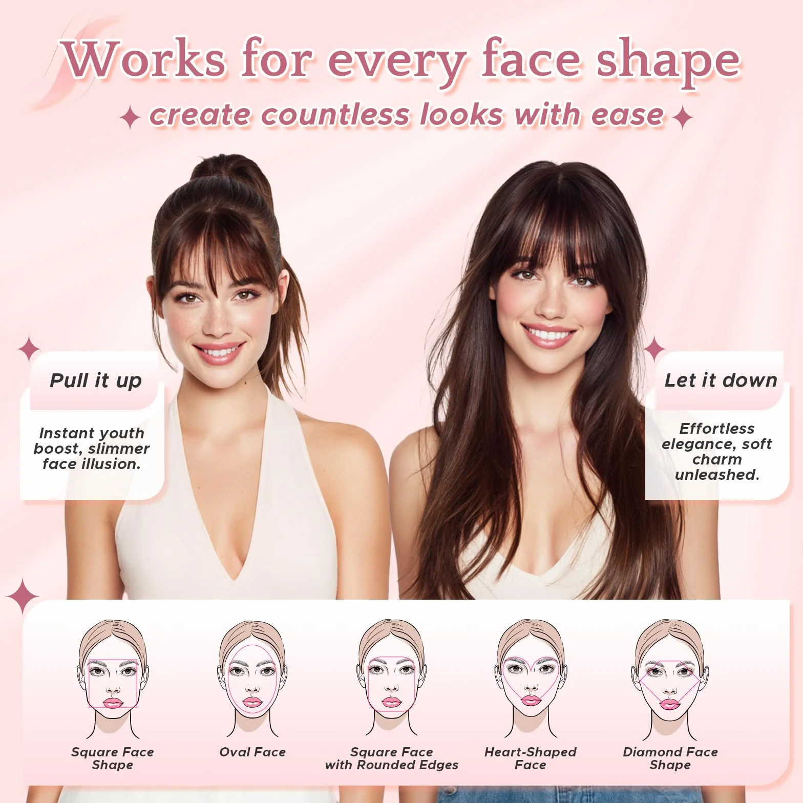 SEGOHAIR Tope de pelo humano para mujeres con flequillo Wispy, 7 x 11 cm, para cabello fino, con cobertura 3D de 360° y base cosida a mano, 14 g, color marrón medio