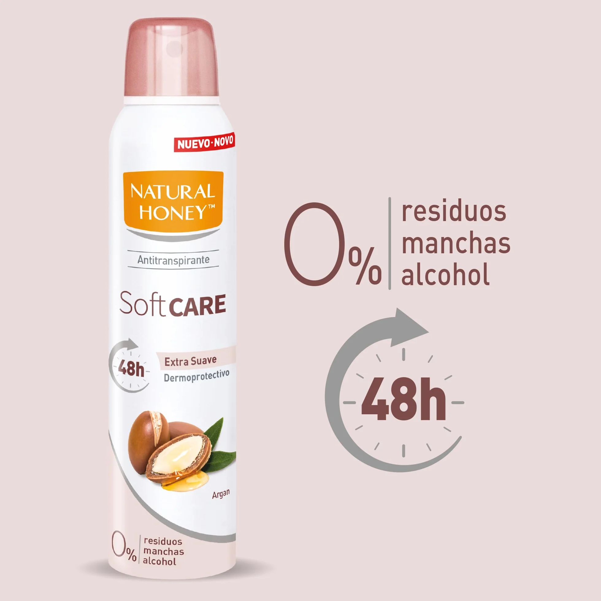 Natural Honey Soft Care Antitranspirante Argán Desodorante Spray Sin Alcohol 48H 200 ml