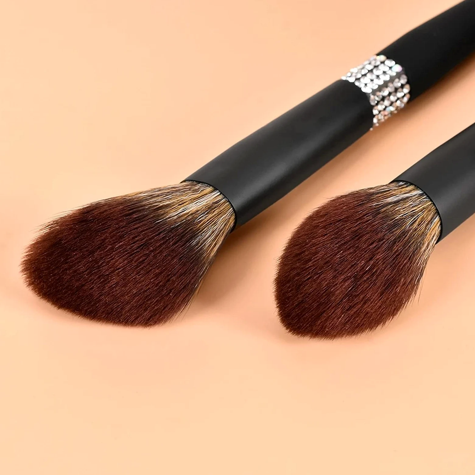 Juego de Brochas de Maquillaje Conjunto de cepillo maquillaje brocha profesional 10 conjunto ceja manija mate negro para Viajes