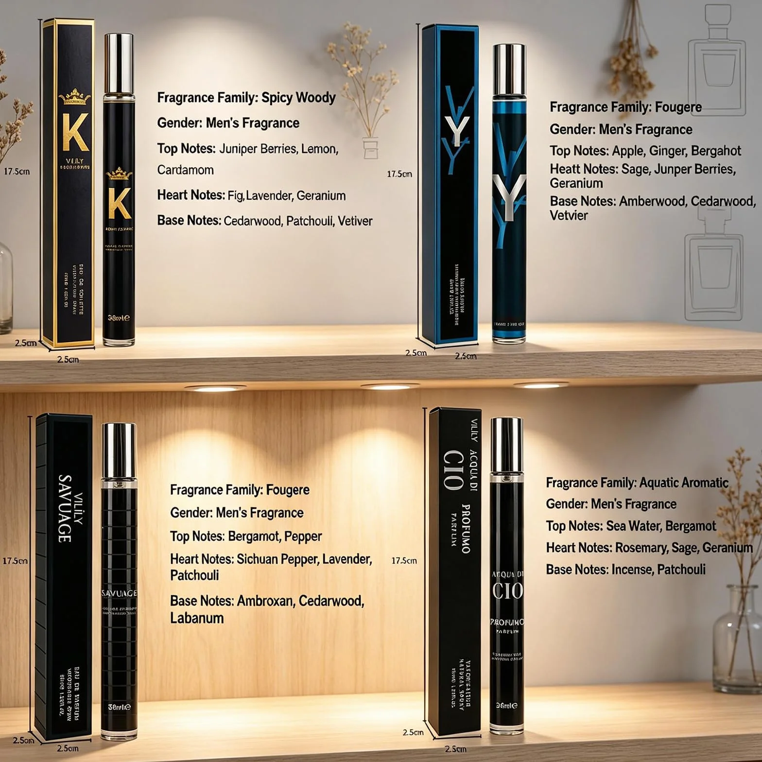 Eau De Parfum Hombre Spicy Vanilla Set Regalo 6 x 38ml
