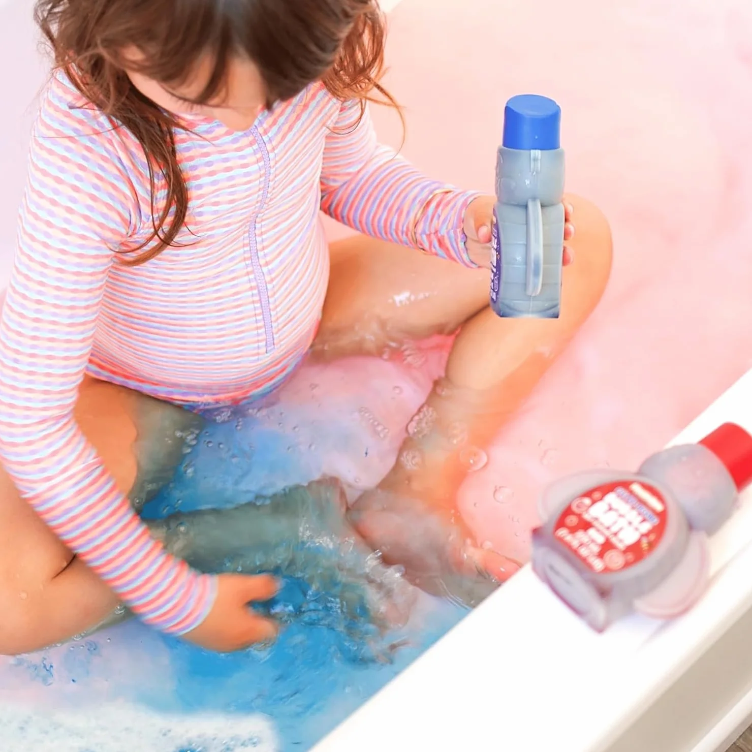 Honeysticks Burbujas de Bañera para Niños – Espuma de Baño a Base de Plantas – Bubble Bath que Cambia el Color del Agua y Crea Mucha Espuma – No Tóxica, No Irritante - 3 Uds - Azul, Amarillo, Rojo