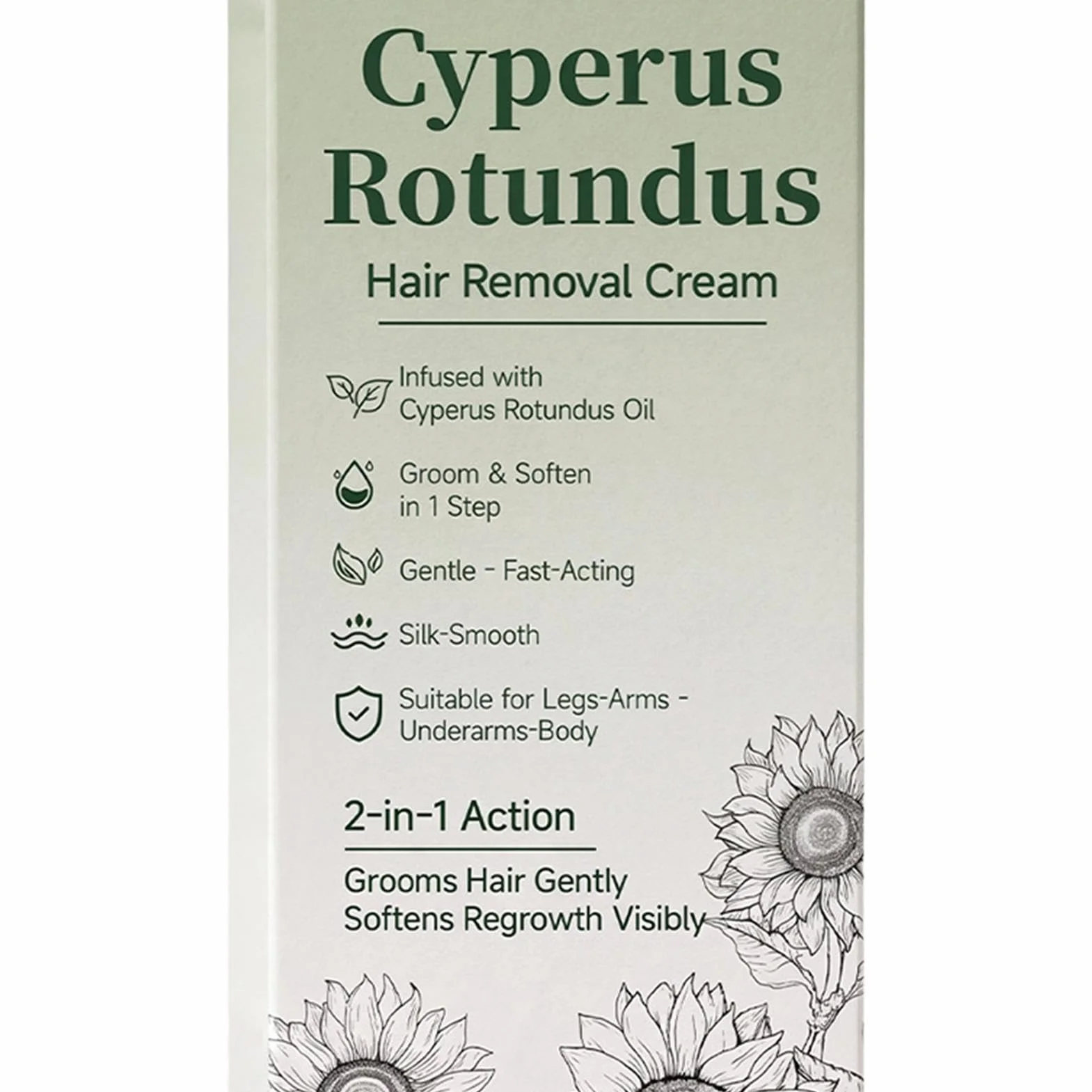 Crema Depilatoria Corporal Cyperus Rotundus 100g para Piel Sensible